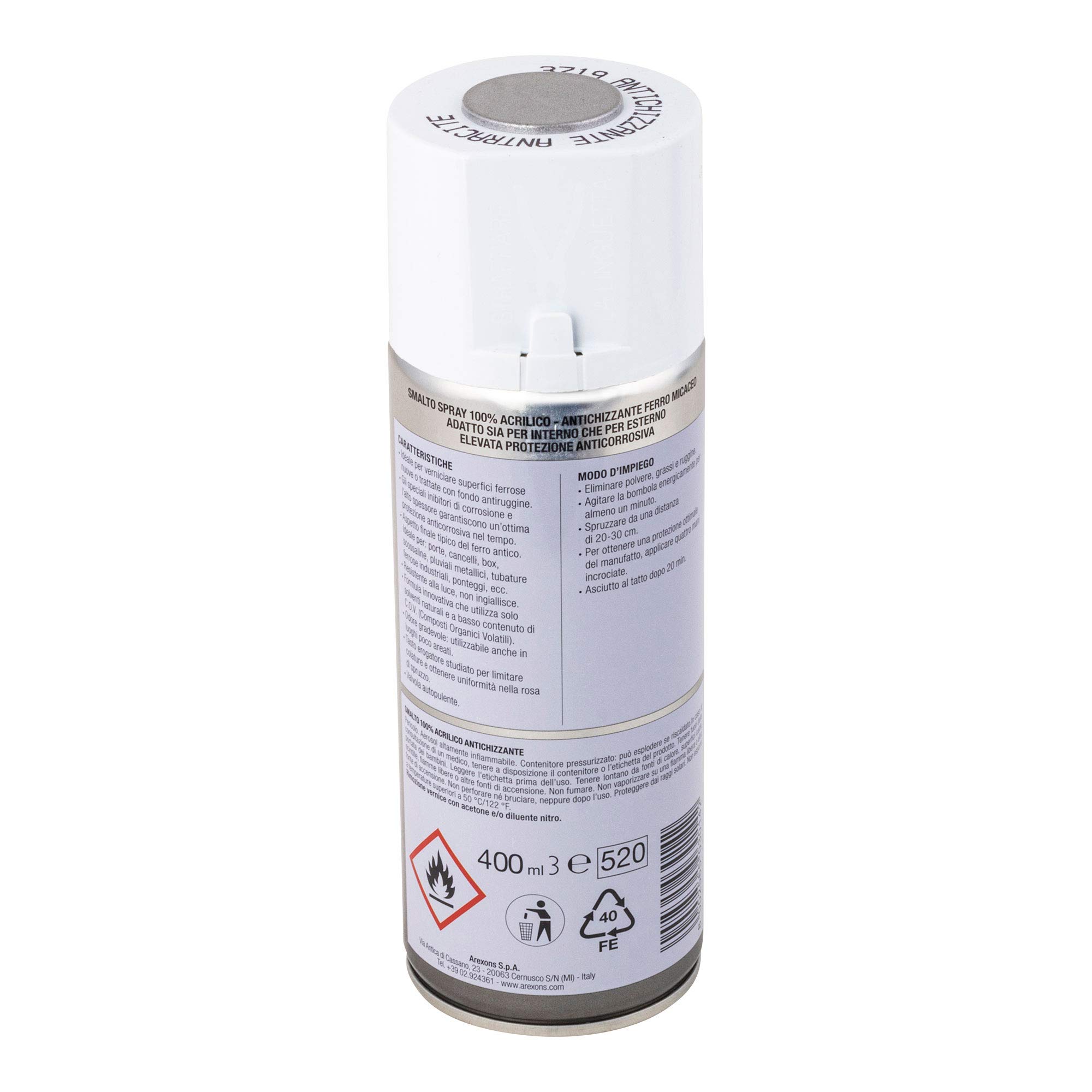 arexons-smalto-spray-effetto-antichizzante-grigio-400ml image 2