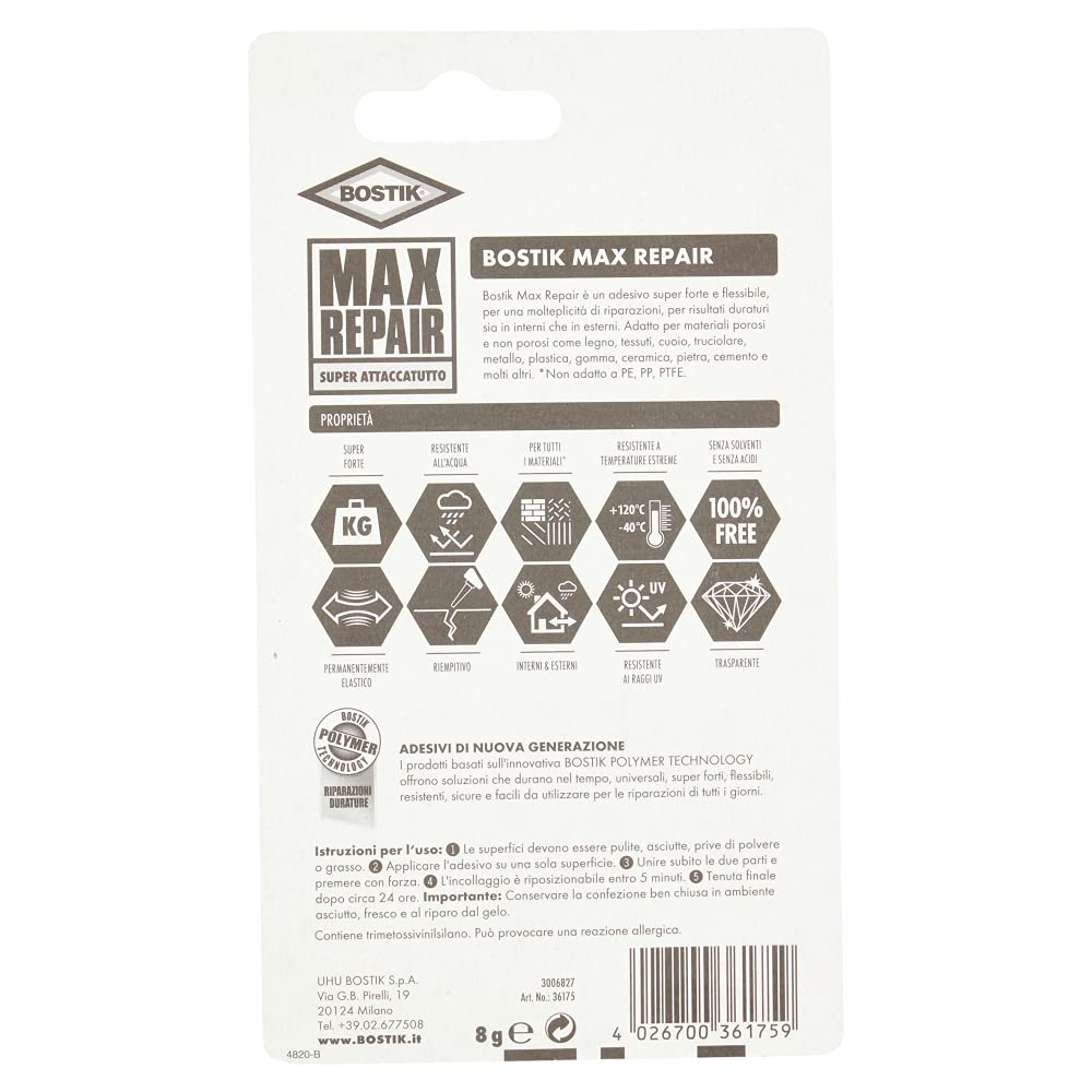 bostik-max-repair-adesivo-riparazione-super-forte-trasparente-8g image 2