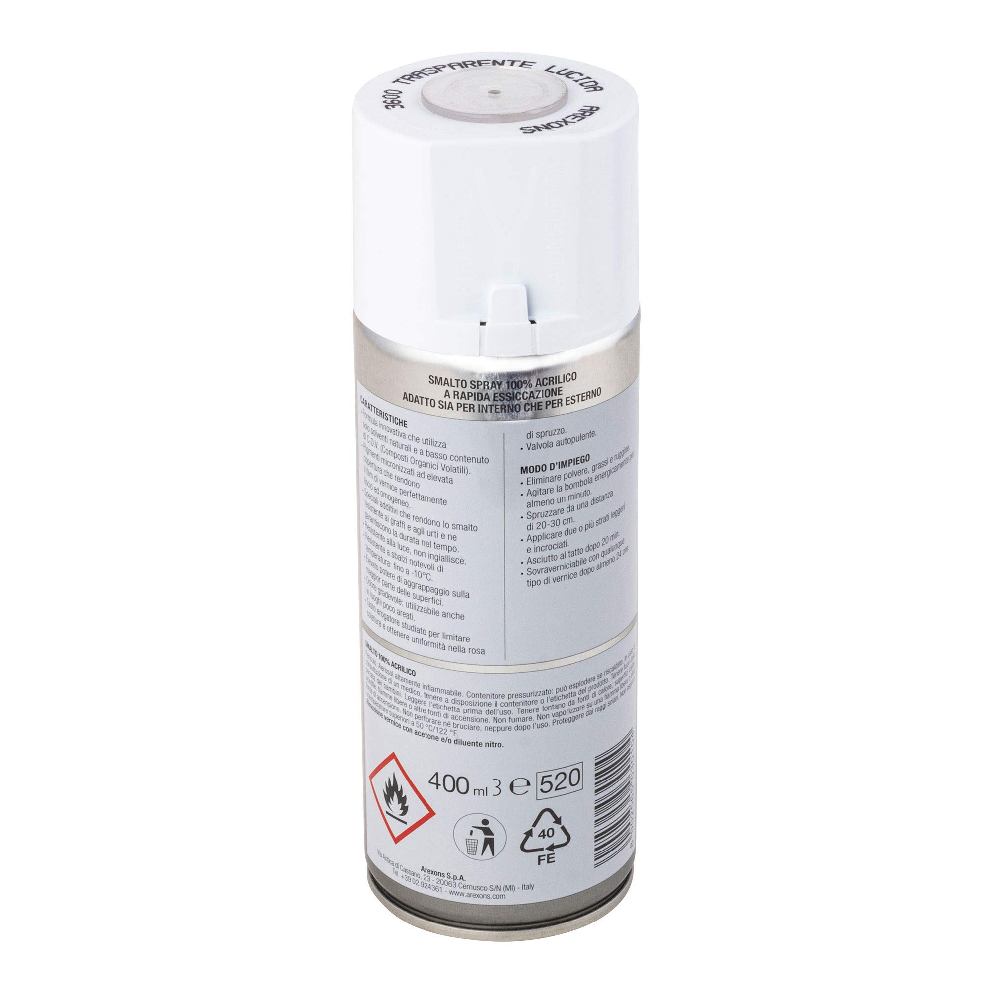 arexons-smalto-100-acrilico-spray-trasparente-opaco-400-ml image 2