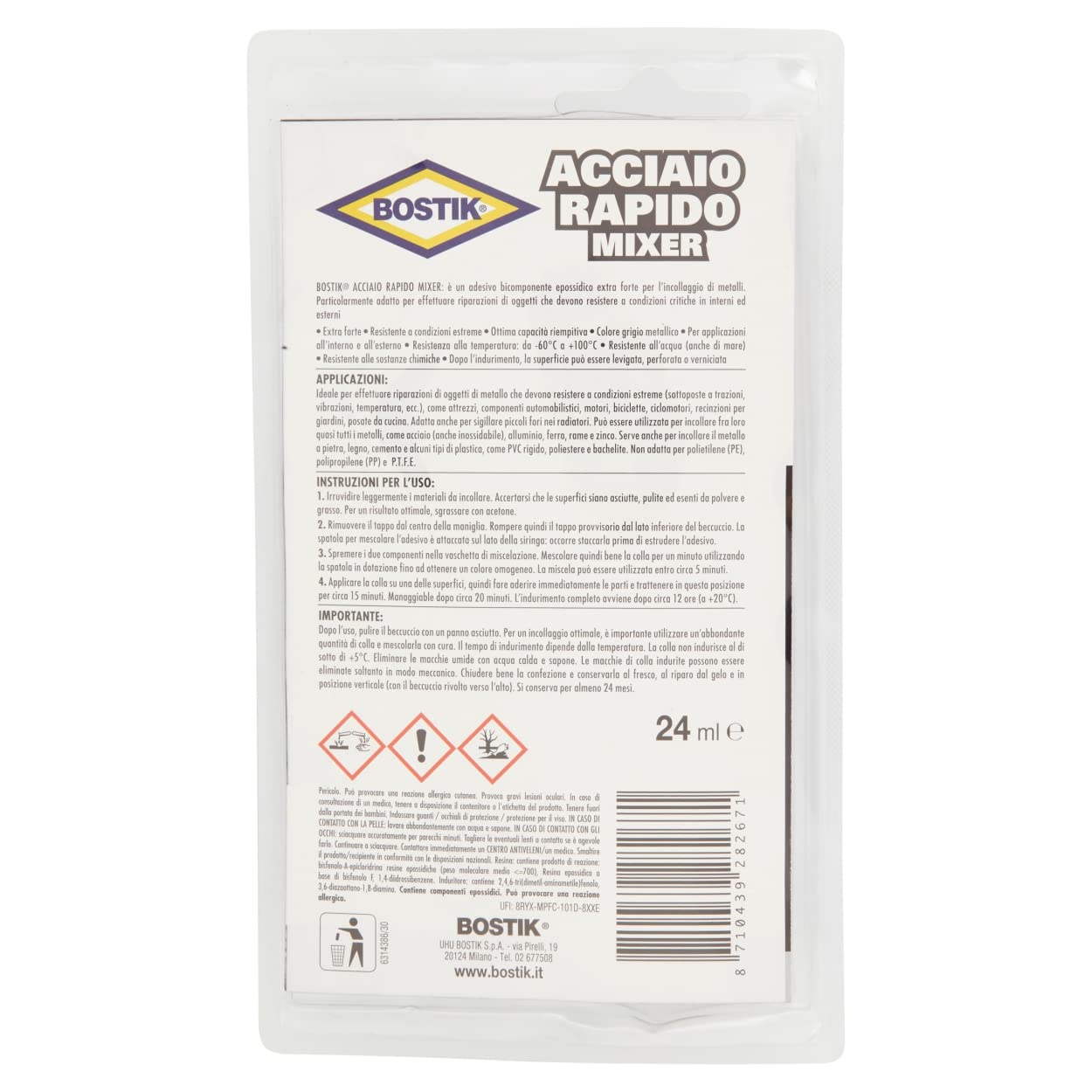 bostik-acciaio-rapido-saldatore-epossidico-24-ml-grigio-metallo image 2
