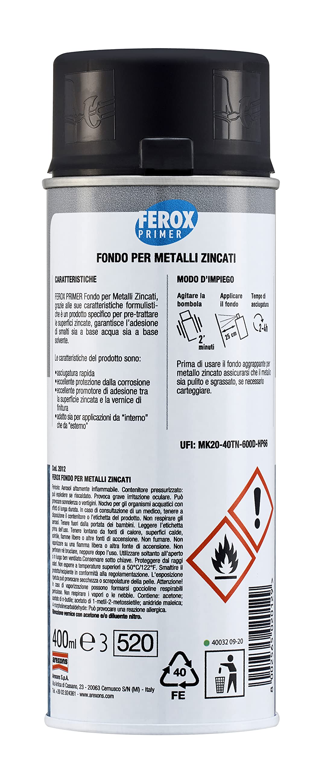 arexons-ferox-fondo-per-metalli-zincati-spray-grigio-400-ml image 2