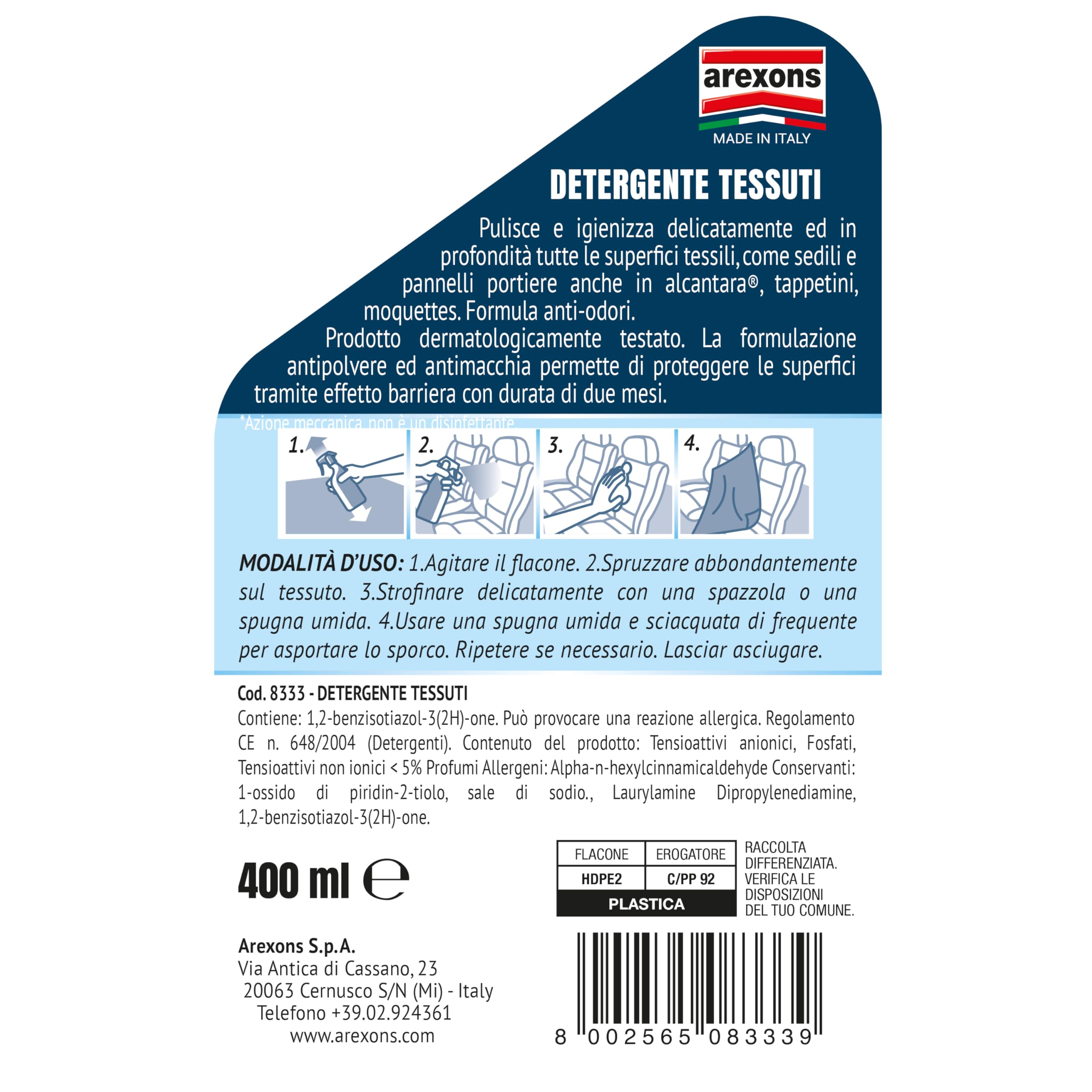 arexons-detergente-tessuti-auto-antiallergeni-400-ml image 2