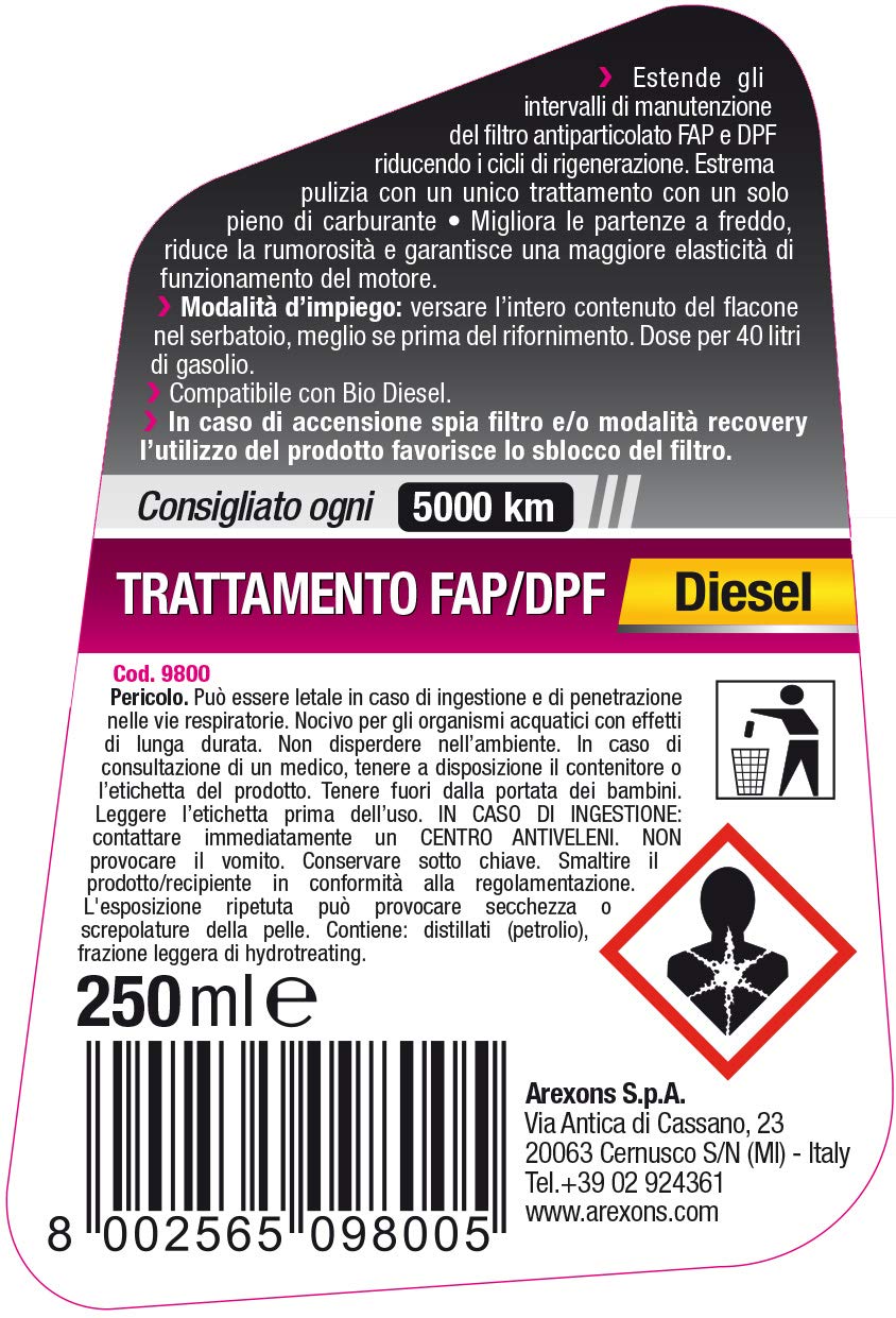 arexons-trattamento-filtro-fap-dpf-additivo-diesel-250-ml image 3
