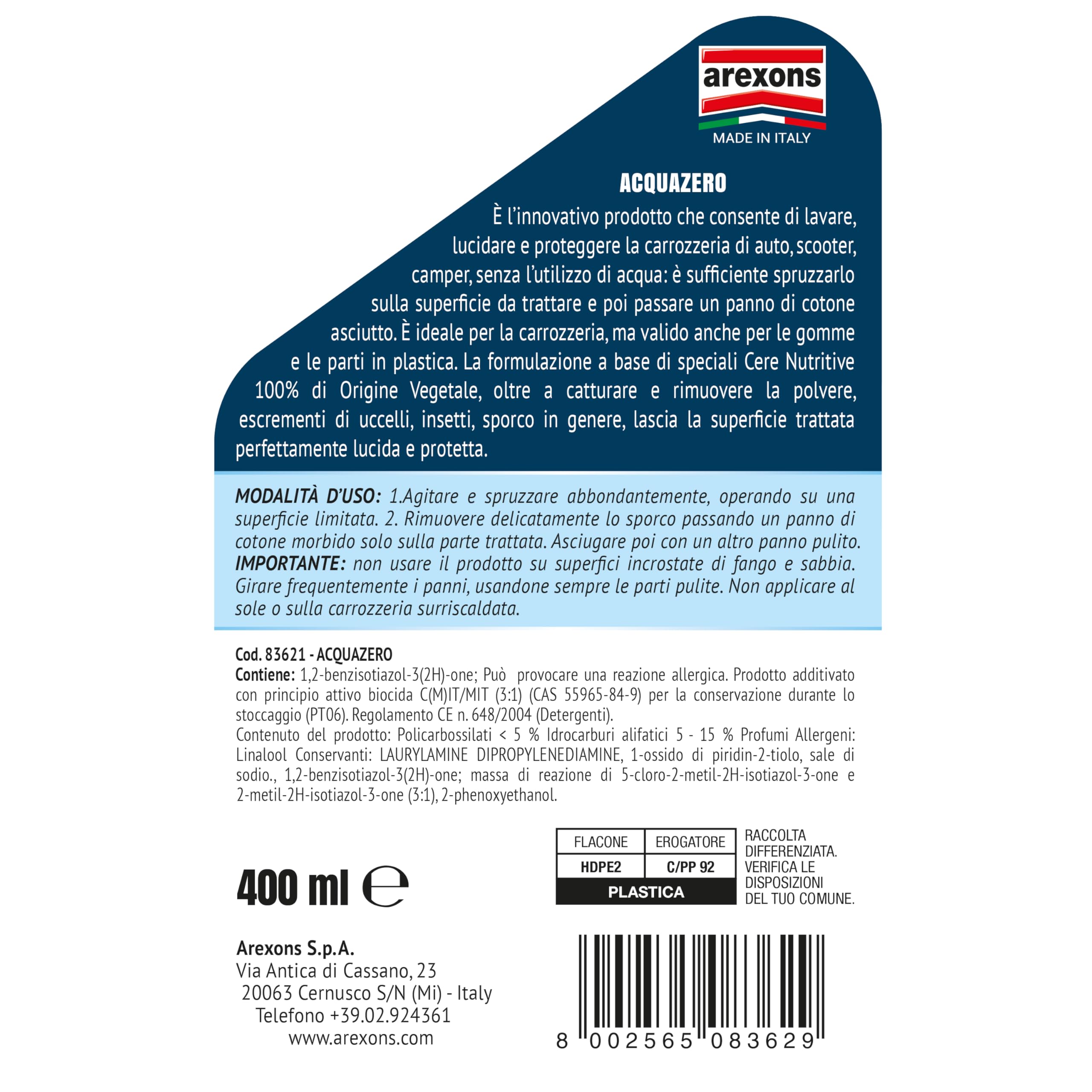 arexons-acquazero-trattamento-auto-a-secco-400-ml image 4