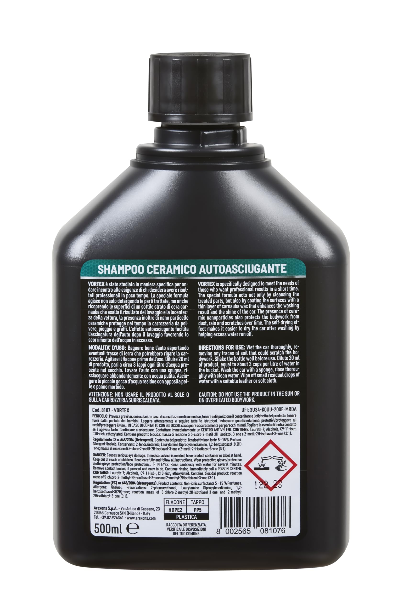 arexons-car-care-pro-vortex-shampoo-cera-autoasciugante-500-ml image 3