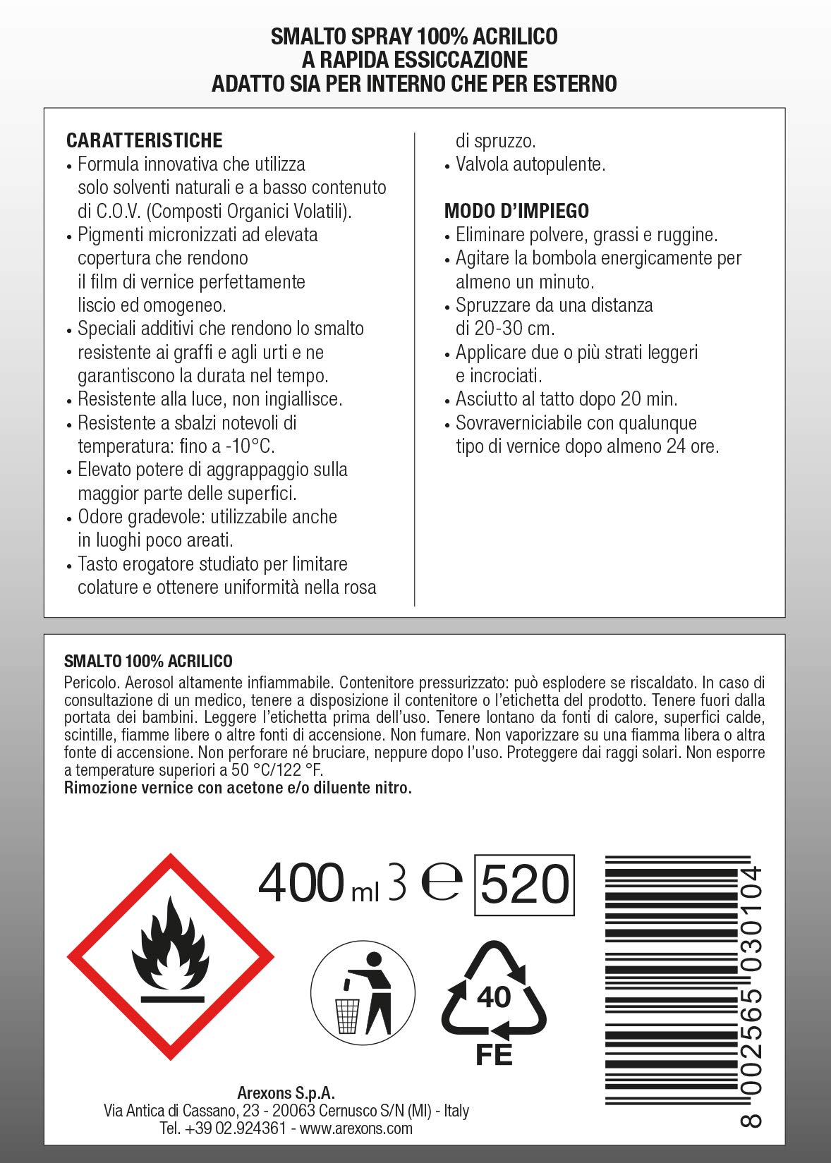 arexons-vernifer-smalto-spray-100-acrilico image 2