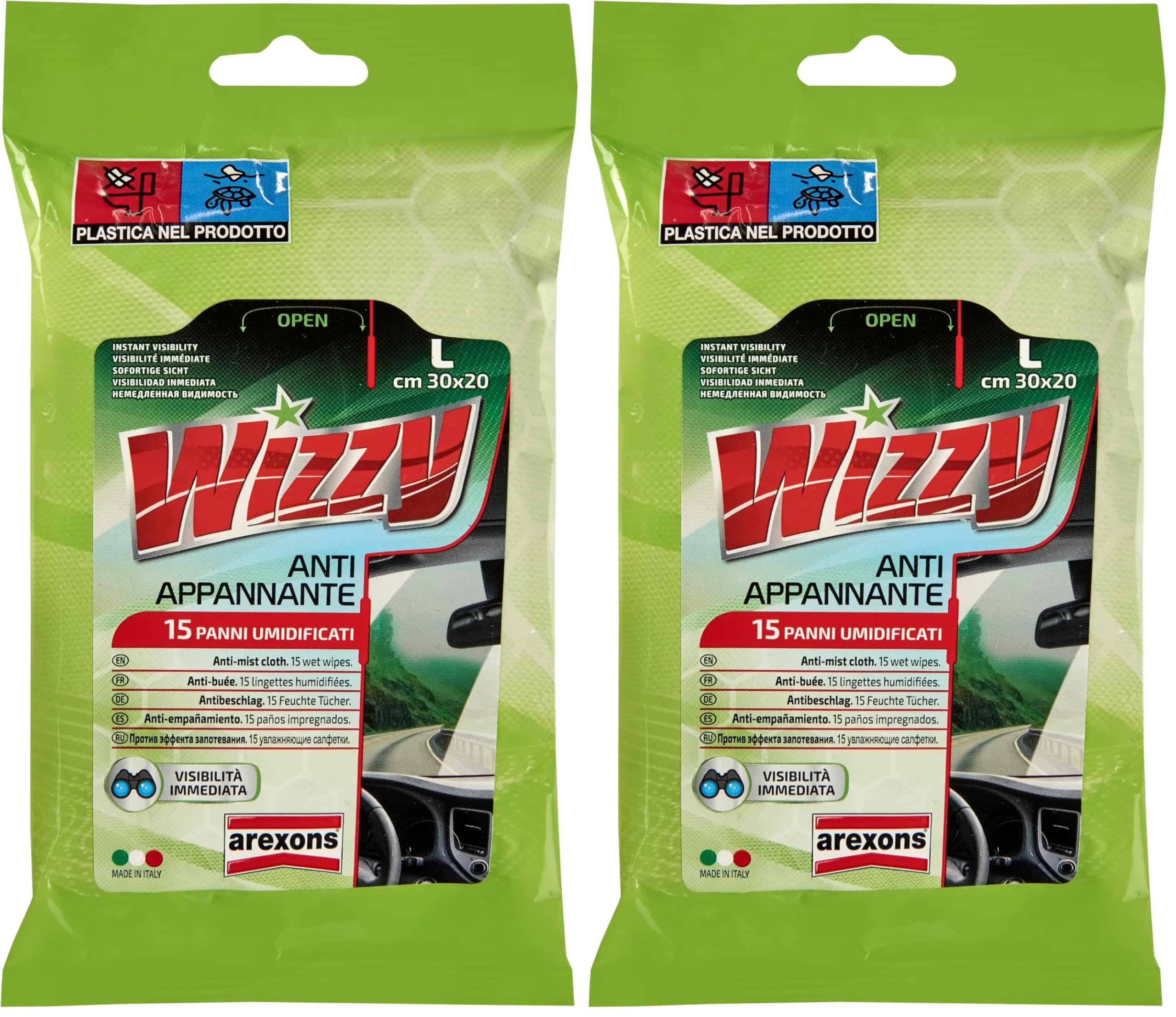 arexons-wizzy-panno-antiappannante-vetri-auto-usa-e-getta-30x20-cm image 4