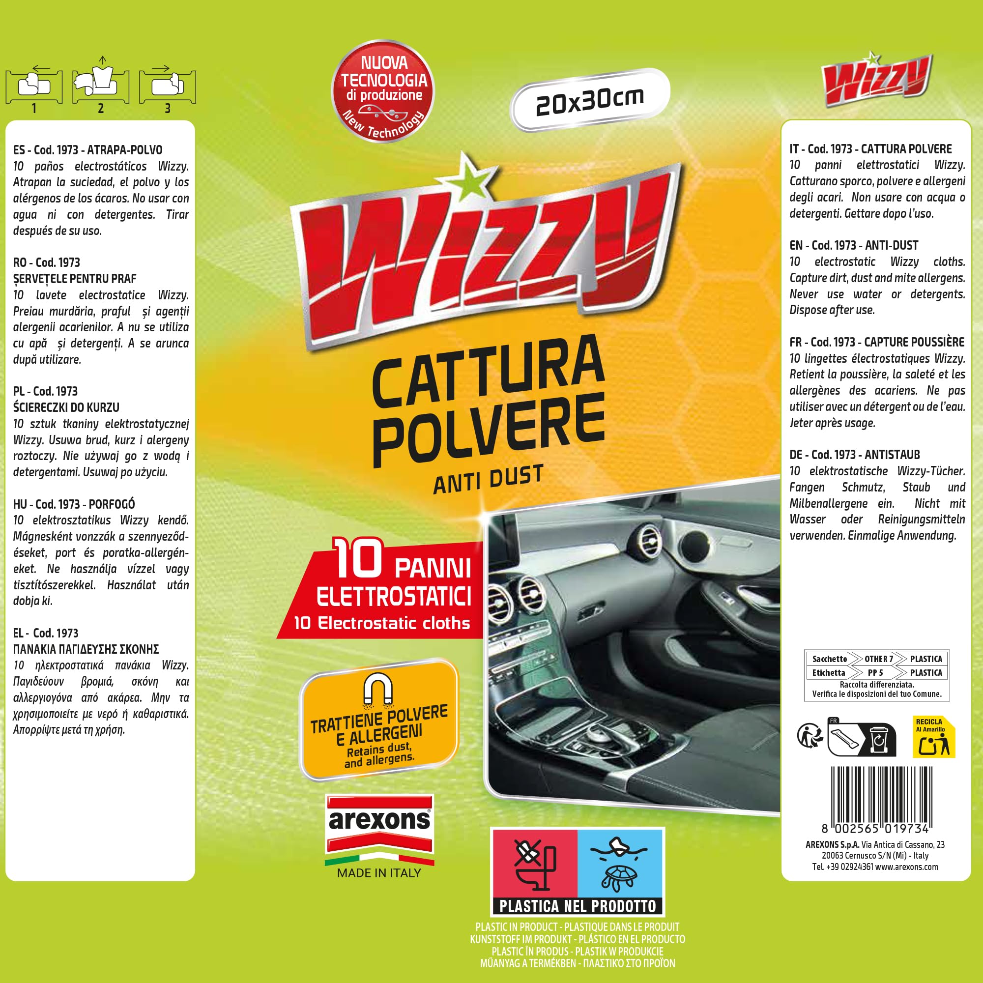 arexons-wizzy-panni-catturapolvere-elettrostatici-10-pezzi image 3