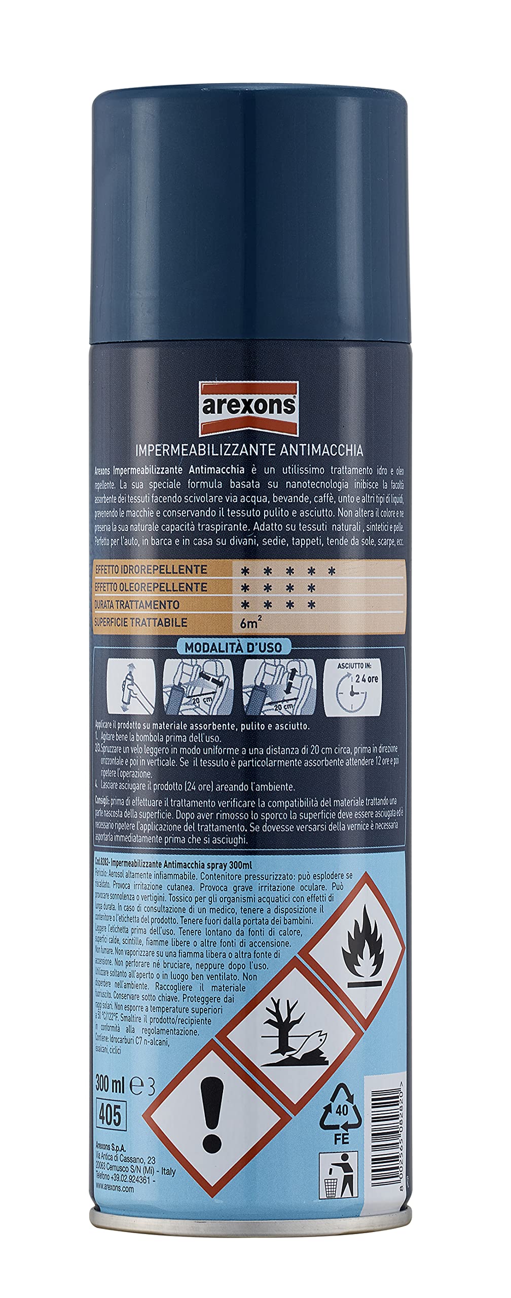 arexons-cura-auto-impermeabilizzante-anti-macchia-tessuti-300-ml image 2