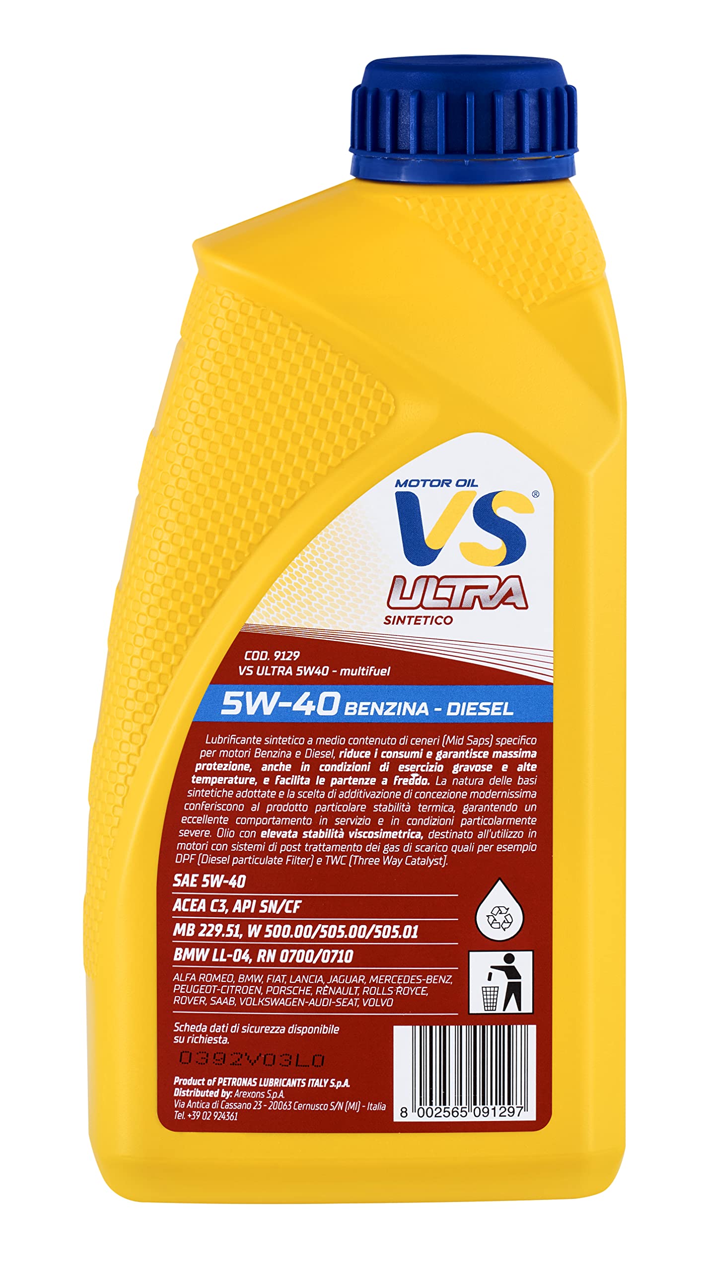 arexons-vs-ultra-5w-40-1l-lubrificante-sintetico-benzina-e-diesel image 3