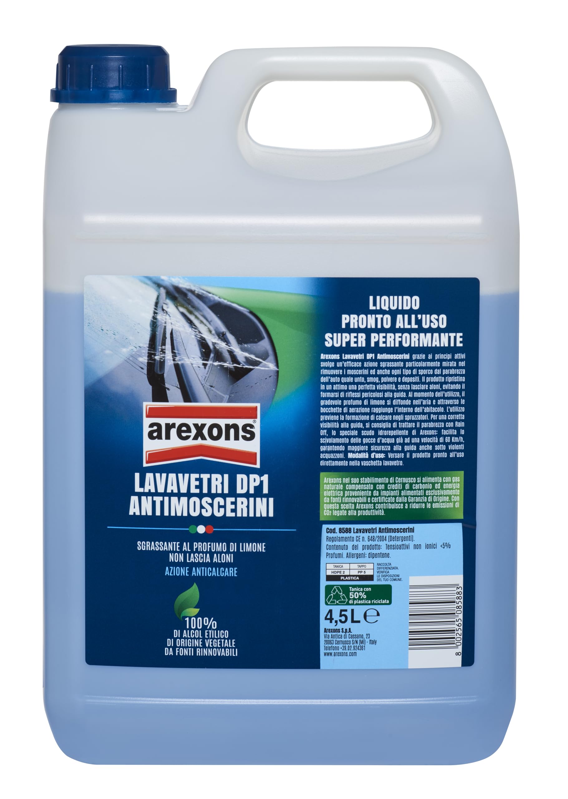 arexons-lavavetri-dp1-antimoscerini-limone-pronto-all-uso-4-5-l image 1