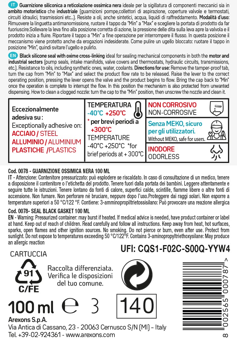 arexons-0078-oximic-pro-guarnizione-siliconica-nera-100-ml image 3