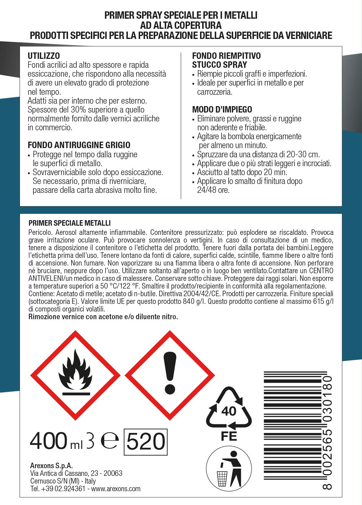 arexons-primer-spray-per-metalli-alta-copertura-400-ml image 3