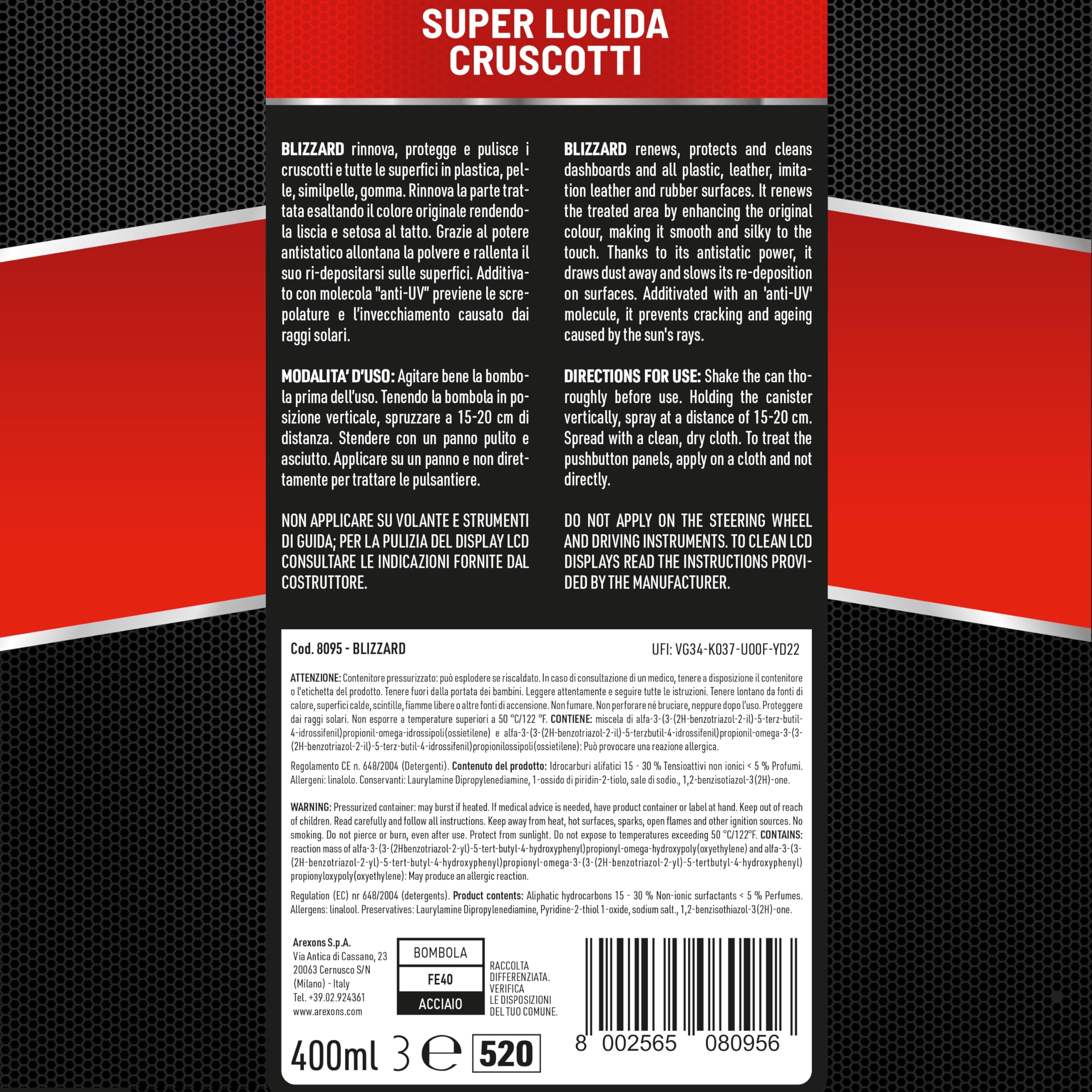 arexons-car-care-pro-blizzard-super-lucida-cruscotti-spray image 2