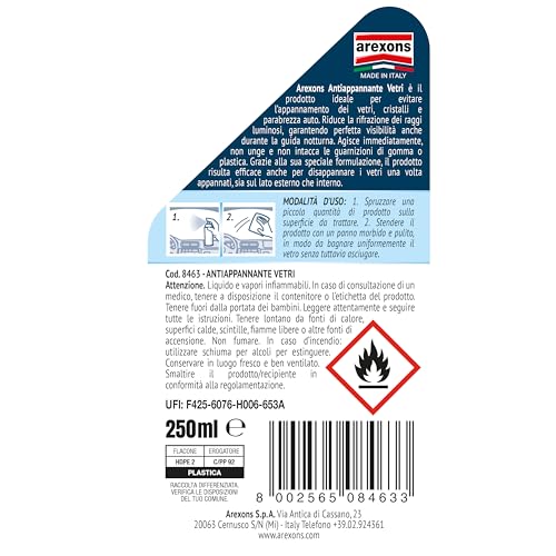 arexons-cura-auto-antiappannante-vetri-no-gas-250-ml image 6