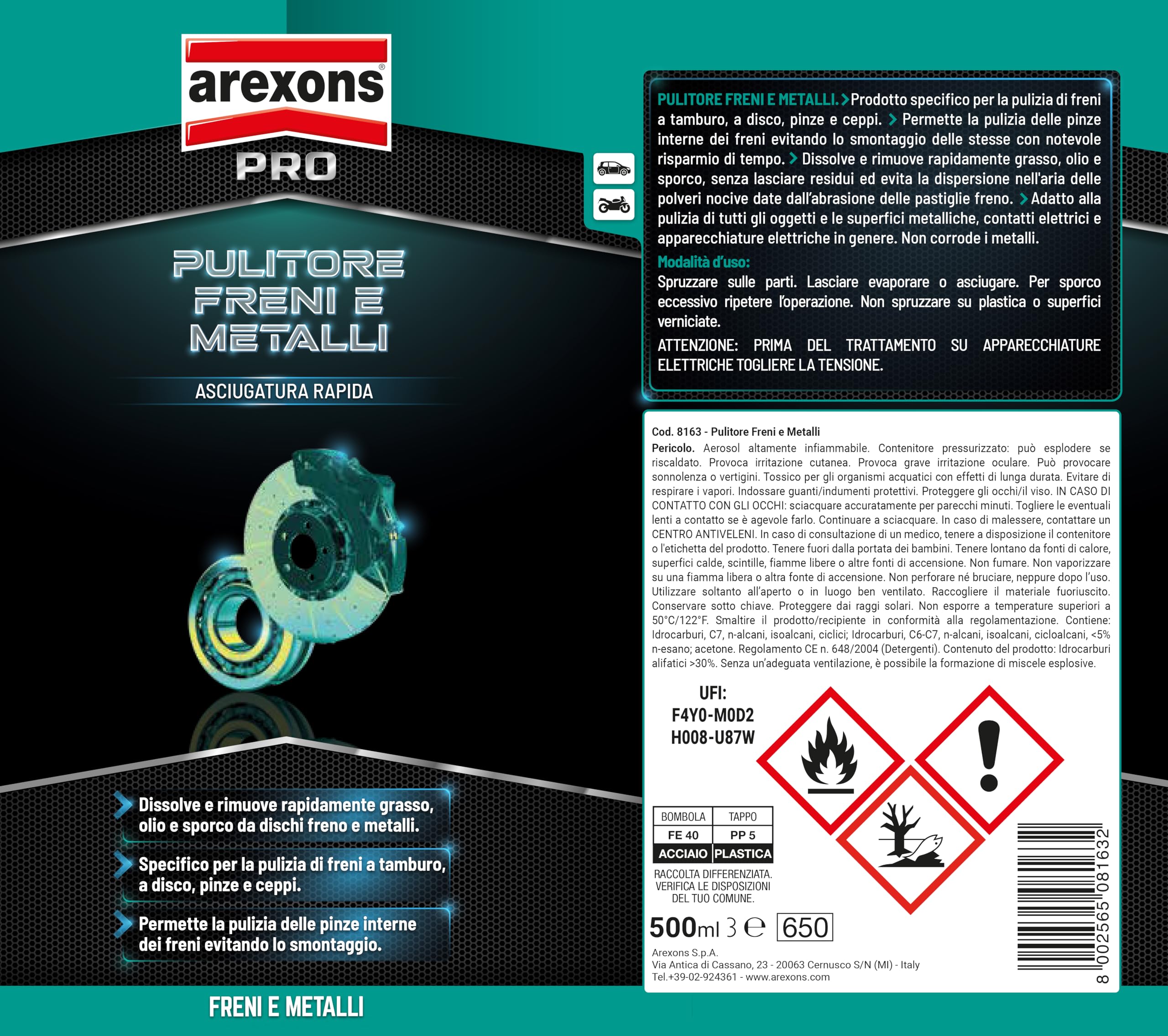 arexons-pulitore-freni-metalli-sgrassatore-spray-500-ml image 4