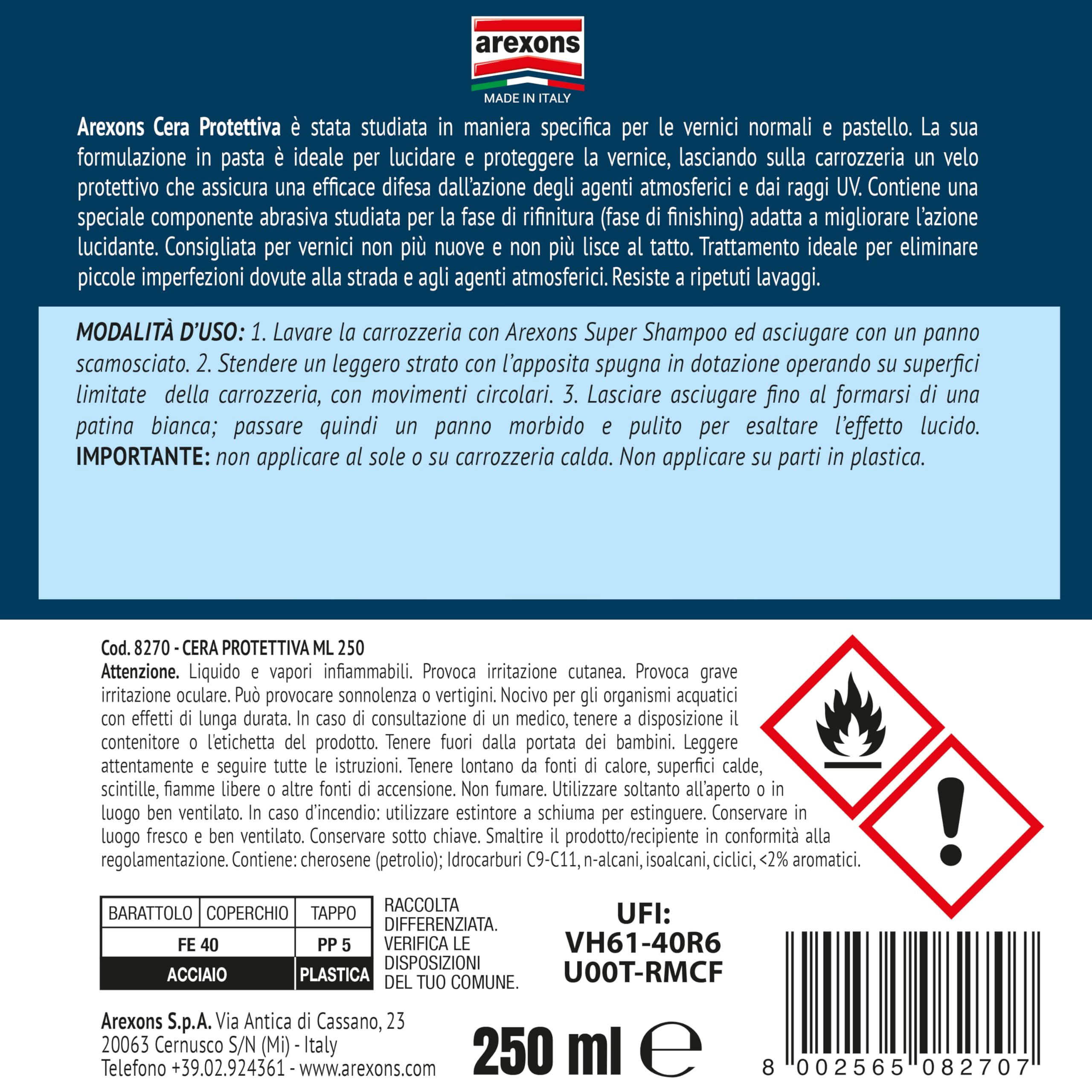 arexons-cera-auto-protettiva-lucida-anti-uv-250-ml image 4