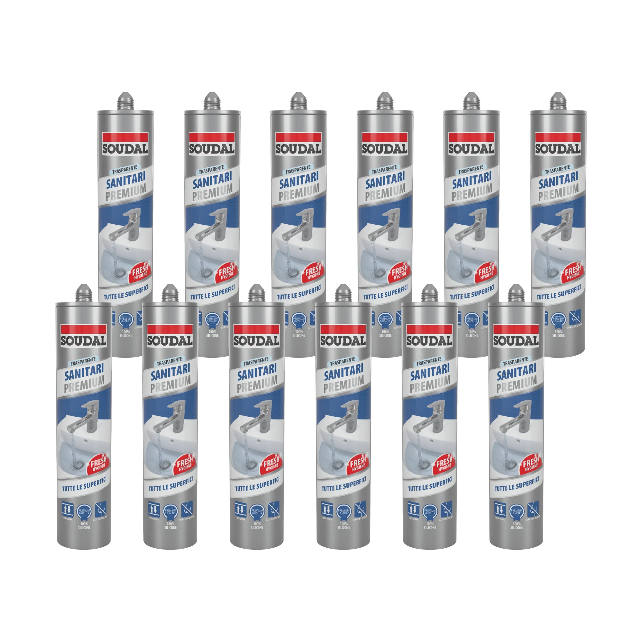 soudal-soudasil-silicone-sanitari-premium-12x300ml-trasparente image 1