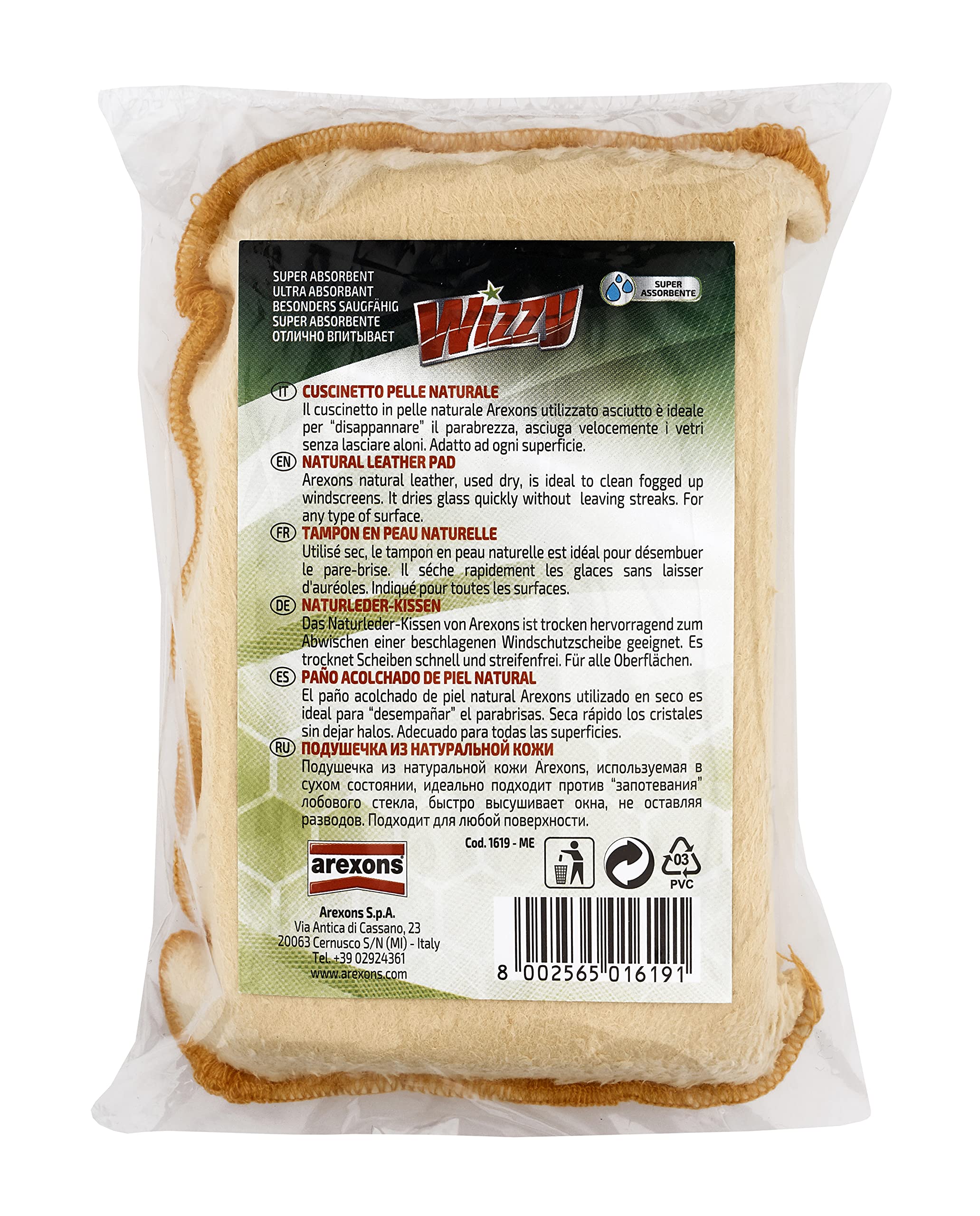 arexons-wizzy-cuscinetto-in-pelle-per-vetri-e-parabrezza image 2