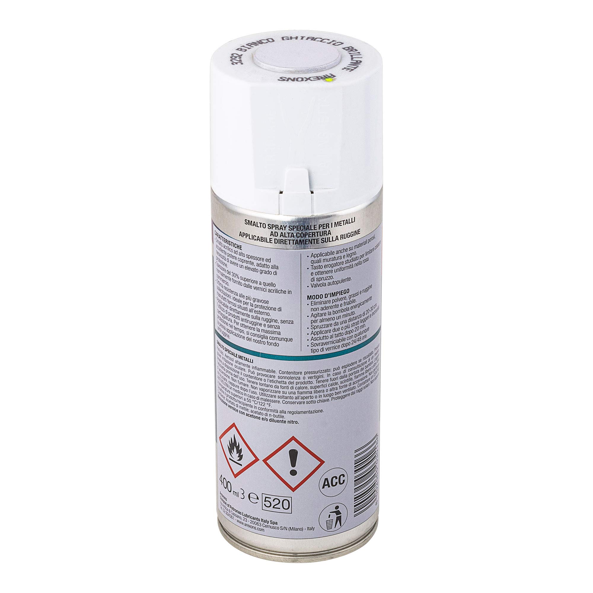 arexons-smalto-speciale-metallo-spray-bianco-ghiaccio-brillante-400-ml image 2
