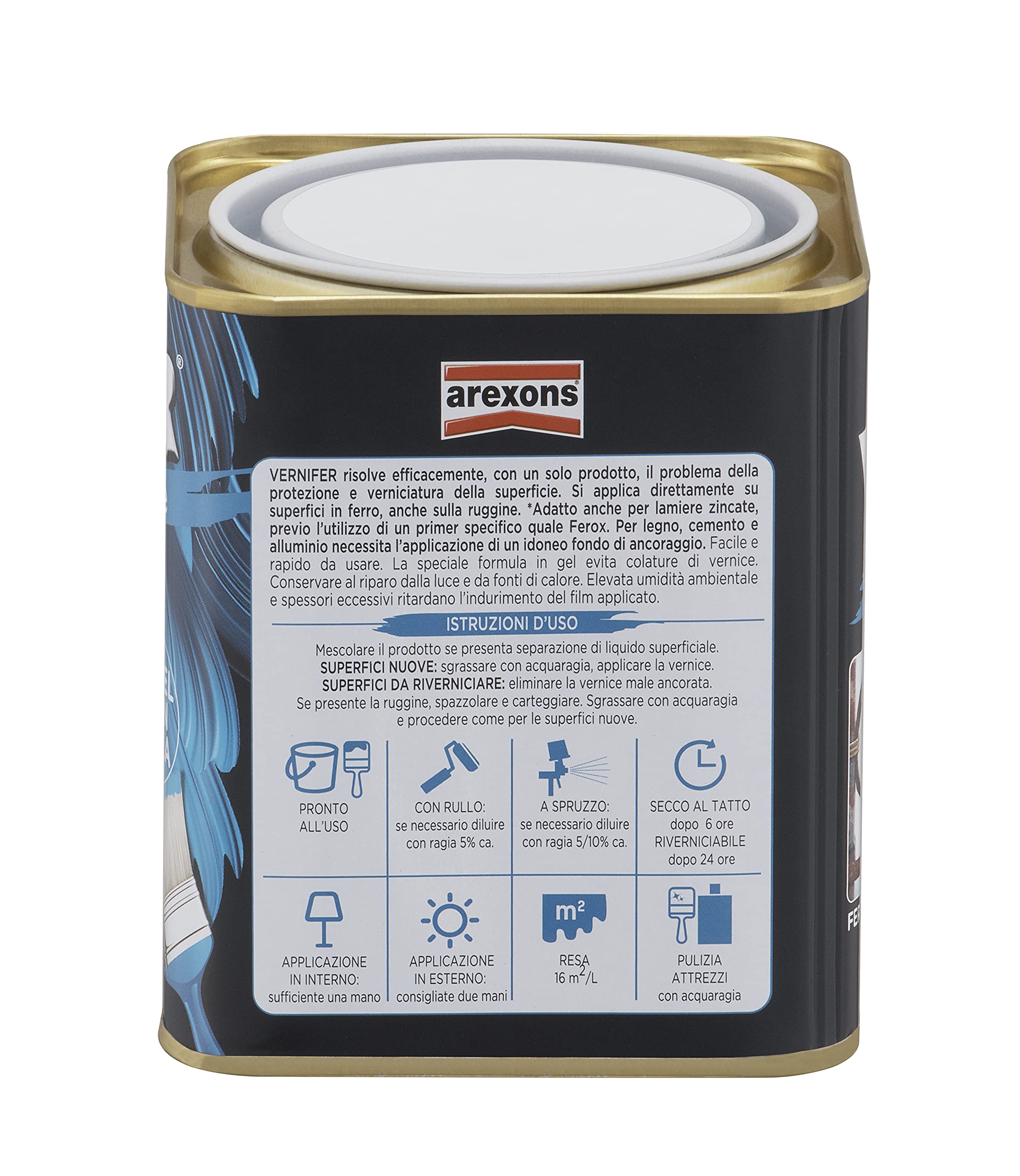 arexons-vernifer-smalto-antiruggine-gel-bianco-brillante-750-ml image 2