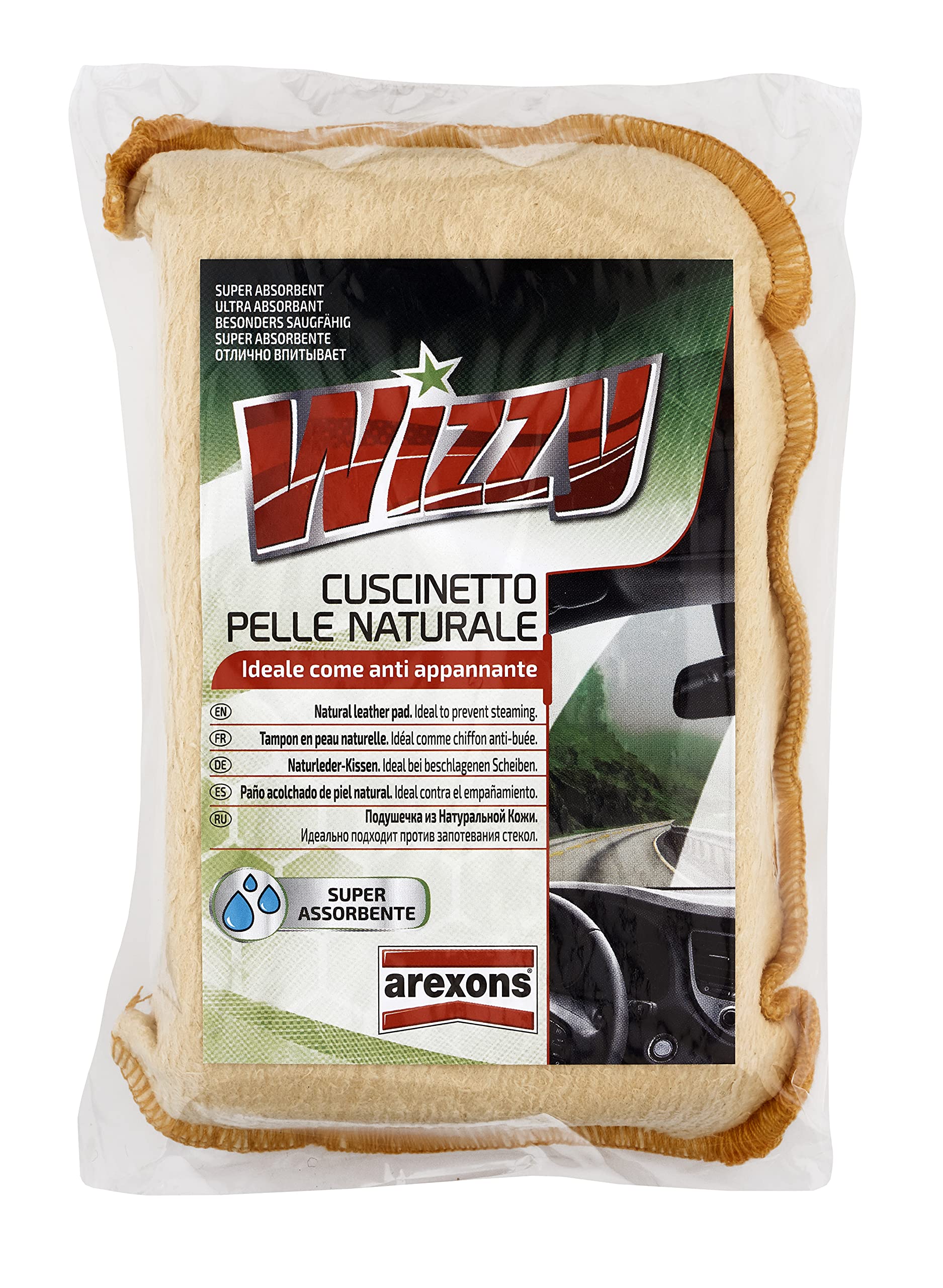 arexons-wizzy-cuscinetto-in-pelle-per-vetri-e-parabrezza image 1