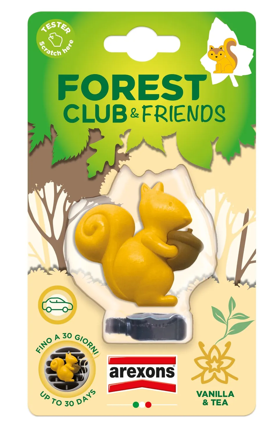 arexons-forest-club-friends-scoiattolo-profumatore-auto-da-bocchetta image 1