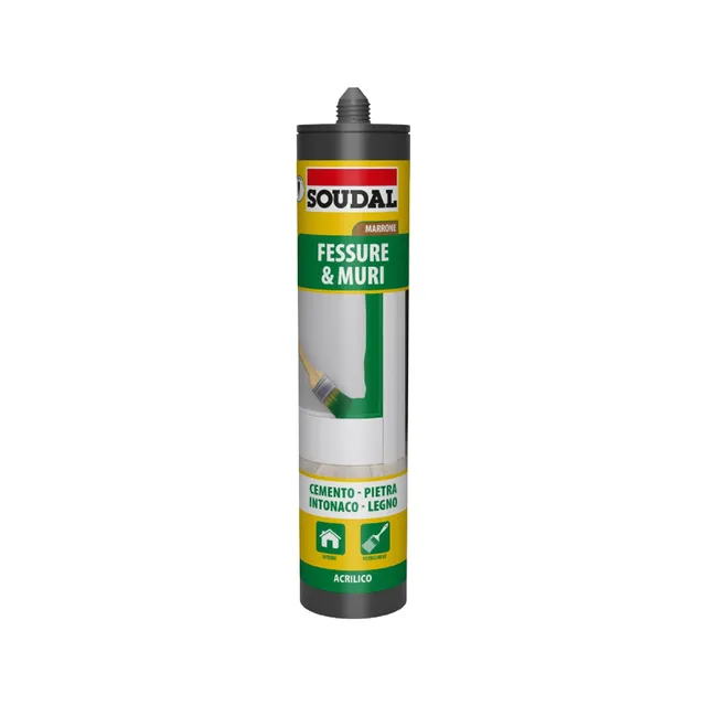 soudal-acryrub-acrilico-fessure-300ml-marrone-verniciabile image 1