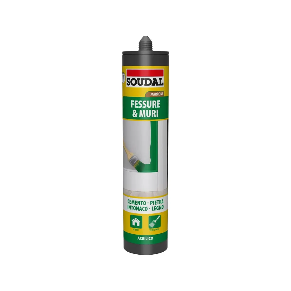 soudal-acryrub-acrilico-fessure-300ml-marrone-verniciabile image 1