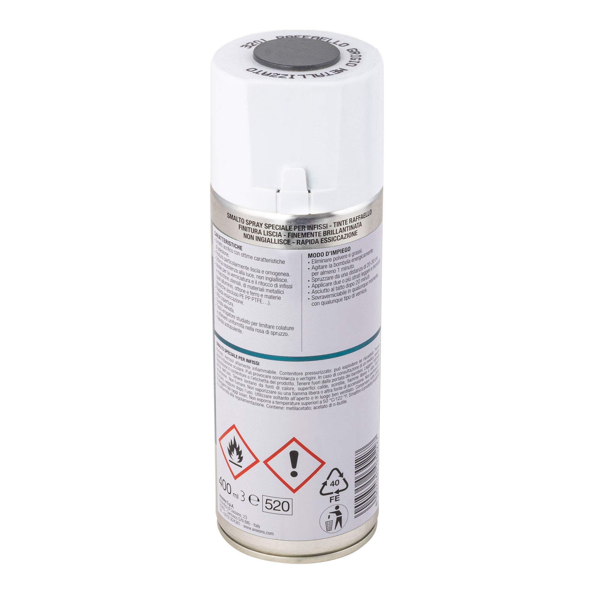 arexons-3201-speciale-x-infissi-smalto-spray-grigio-metallizzato-400-ml image 2