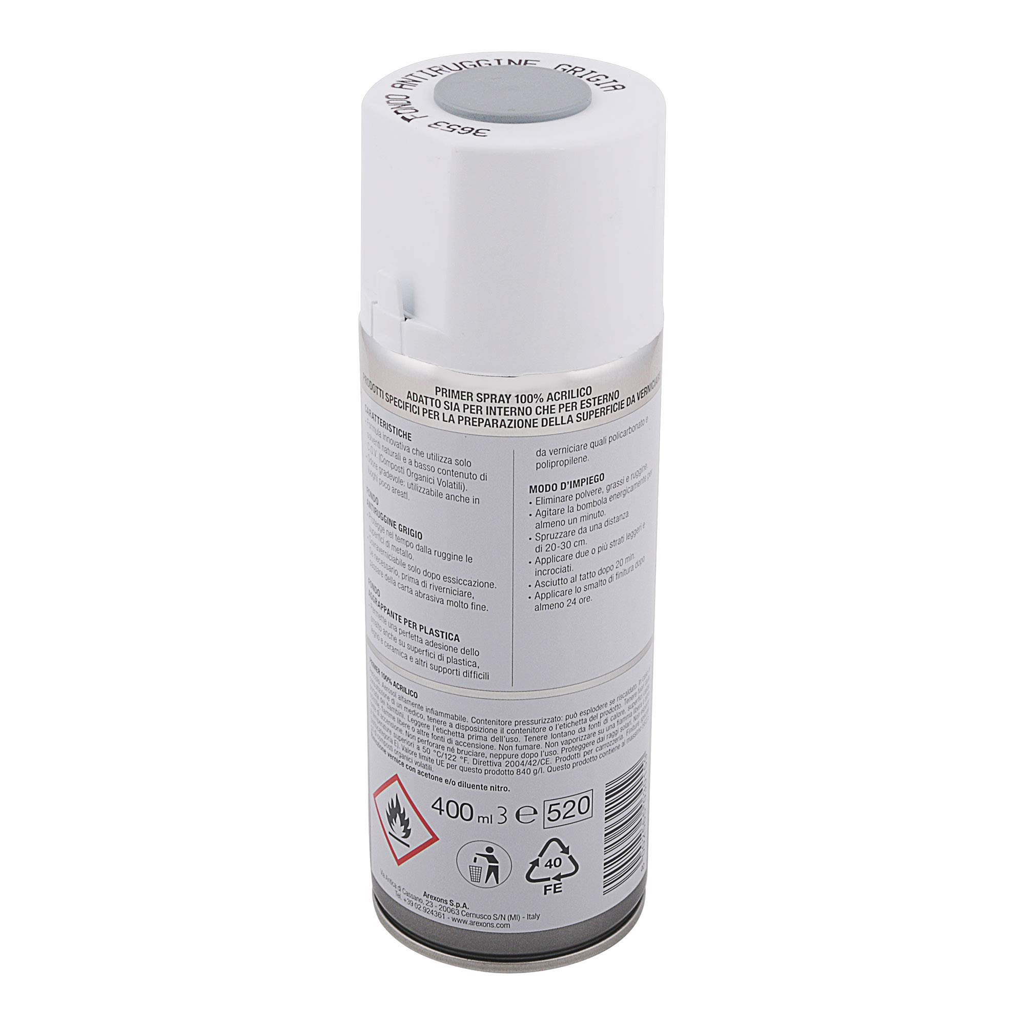 arexons-primer-100-acrilico-fondo-antiruggine-grigio-spray-400-ml image 2