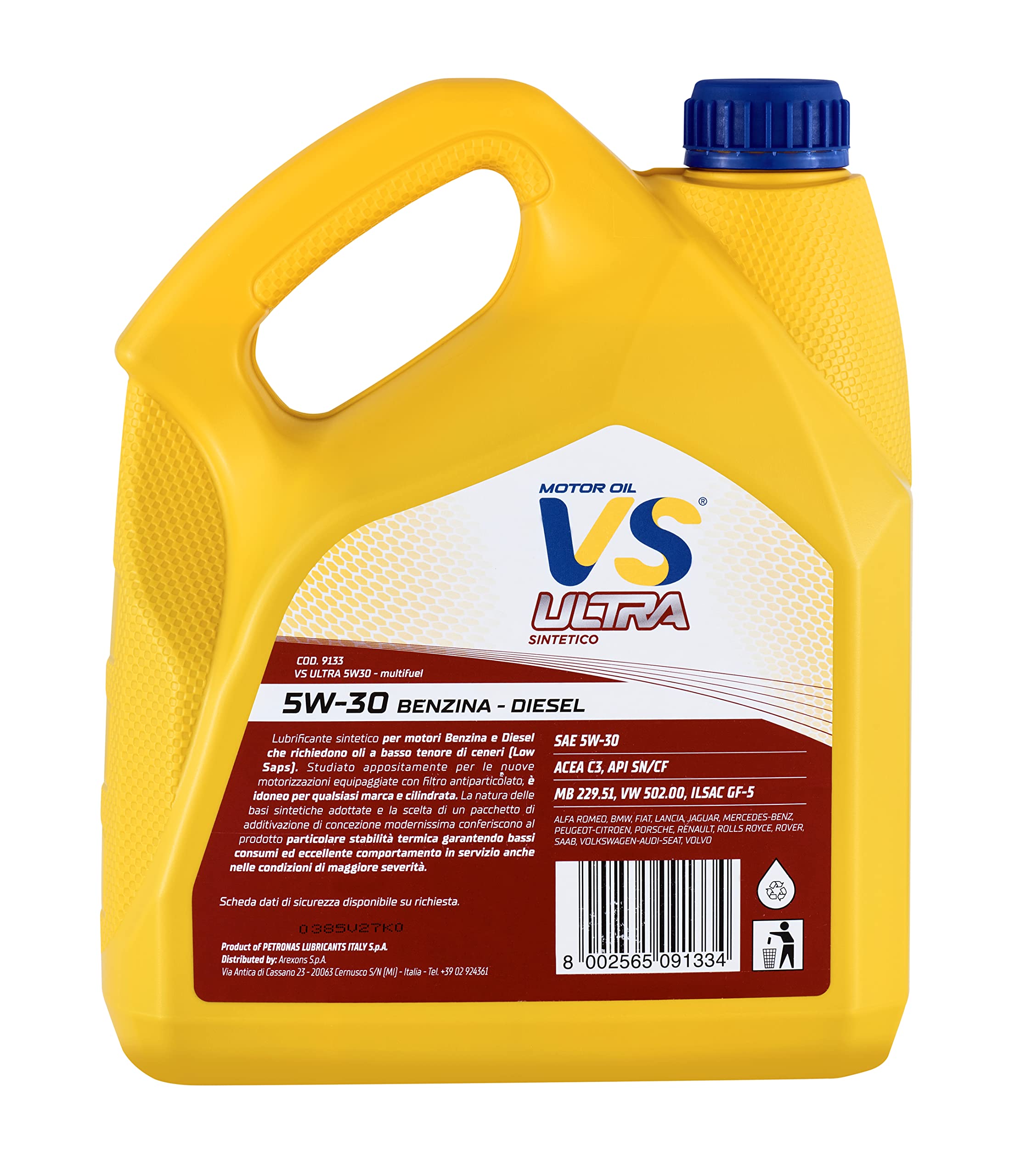 arexons-vs-ultra-5w-30-lubrificante-sintetico-multifuel-4l image 3