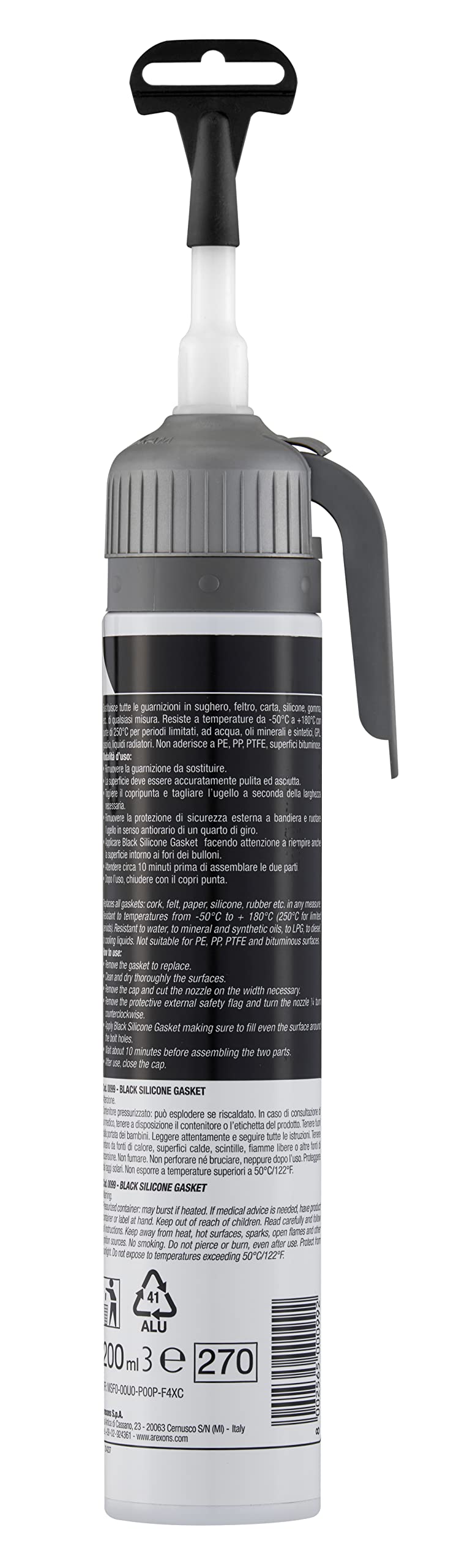 arexons-0099-black-gasket-guarnizione-siliconica-nera-200-ml image 2