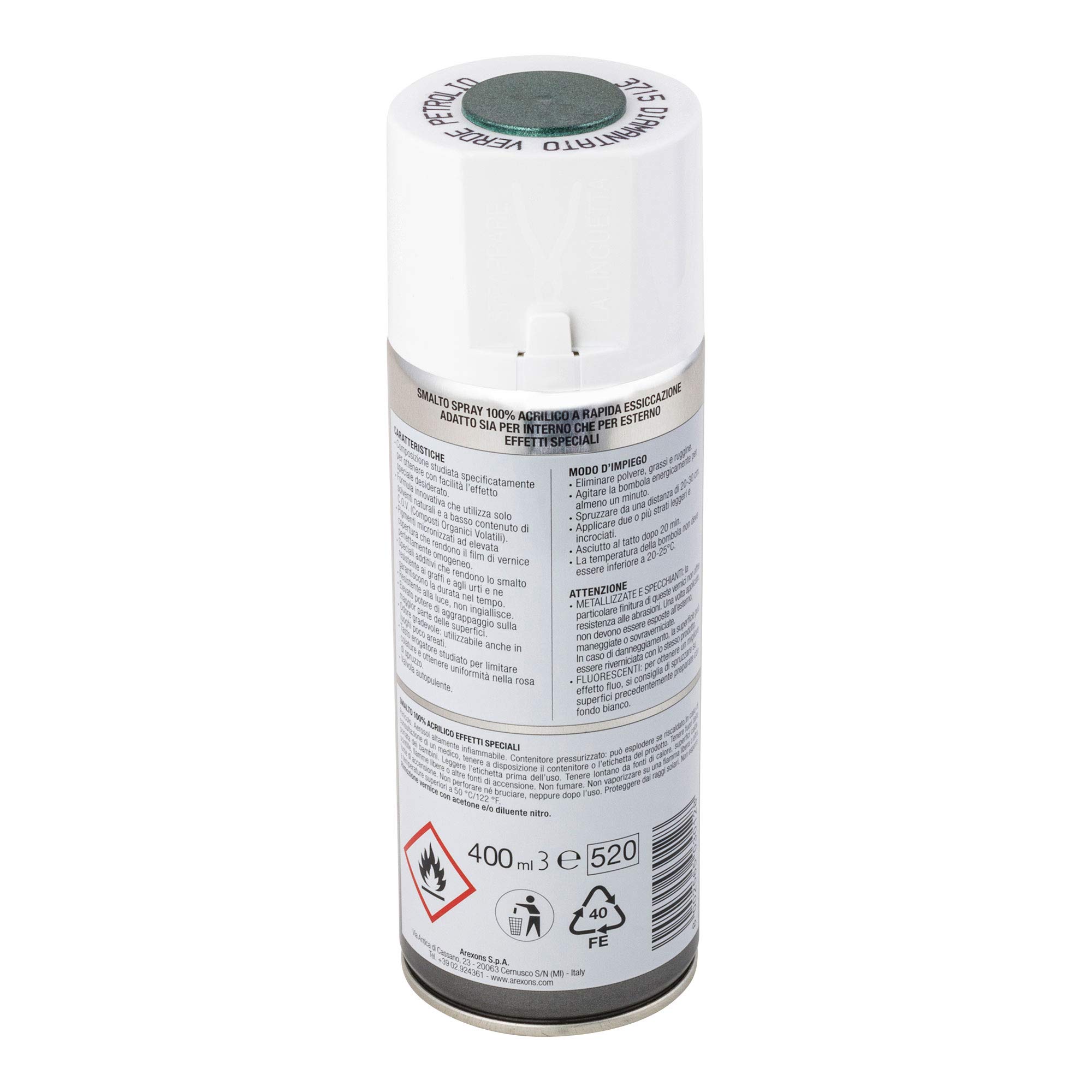 arexons-smalto-spray-100-acrilico-verde-petrolio-400-ml image 2