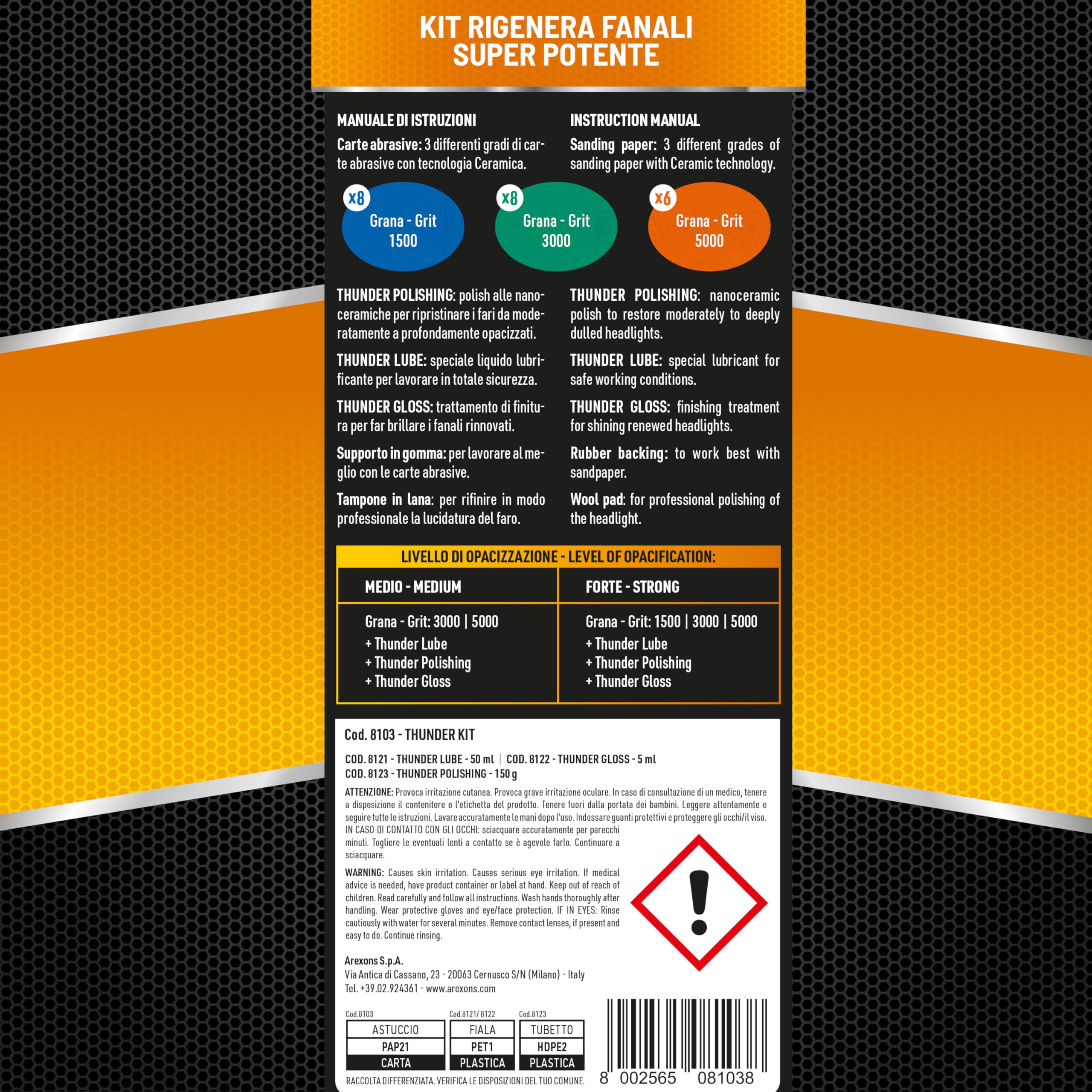 arexons-car-care-pro-thunder-kit-rinnova-fanali-lucidante image 2