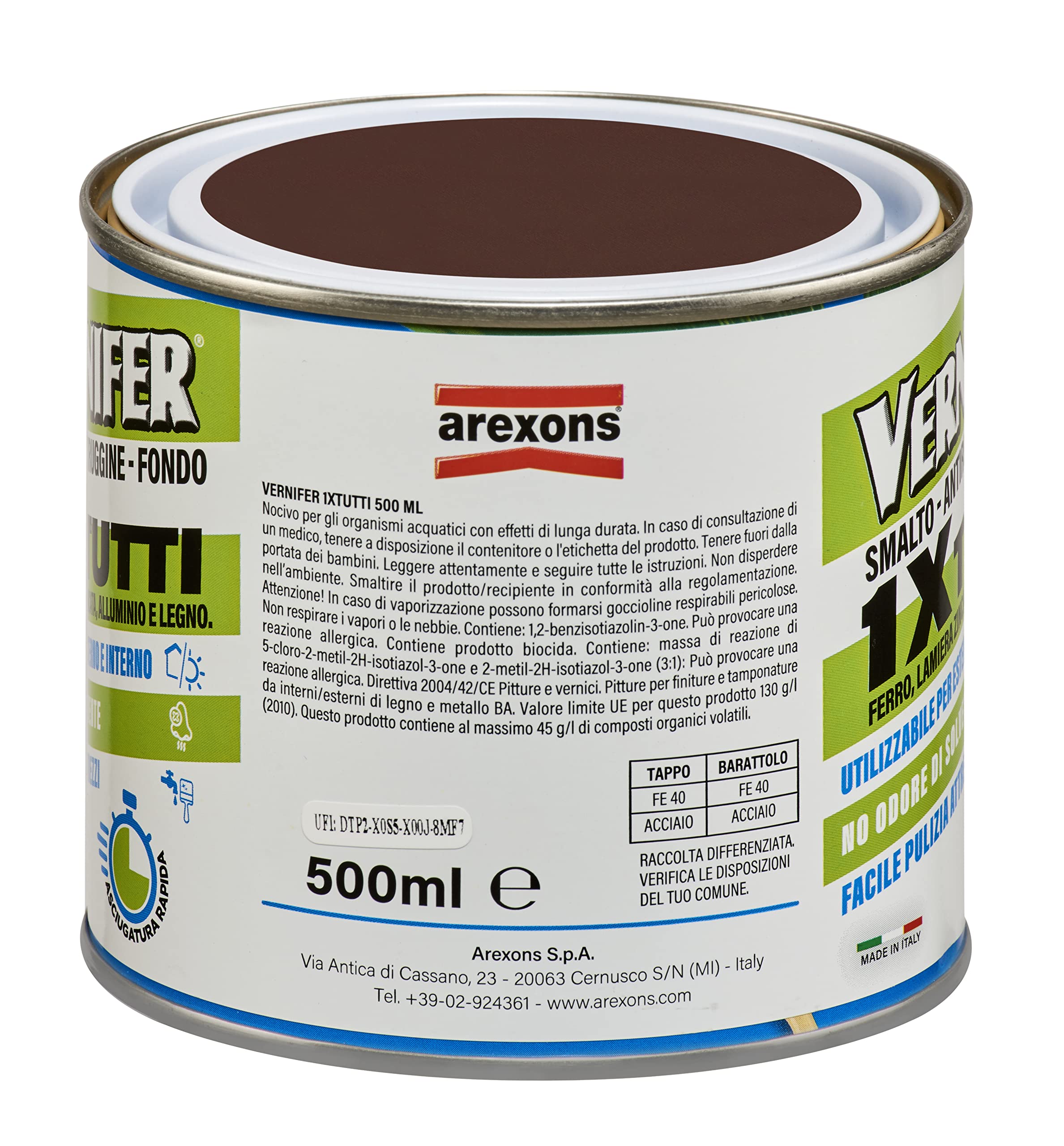 arexons-vernifer-1-x-tutti-smalto-antiruggine-marrone-brillante-4601-500ml image 2