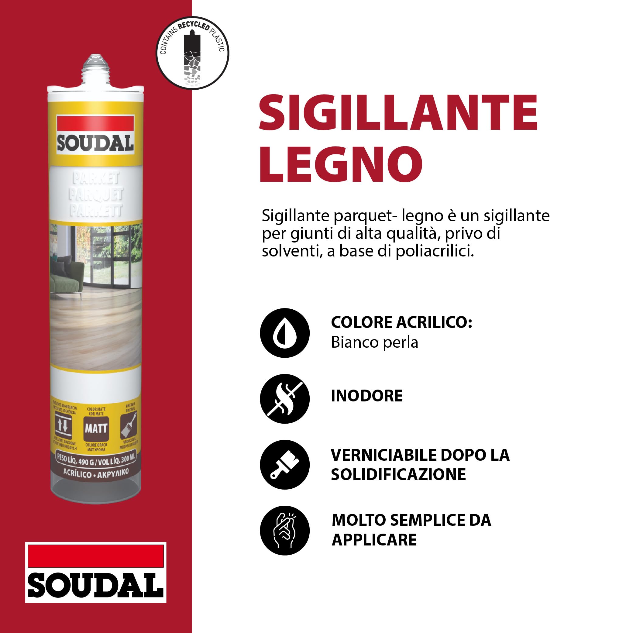 soudal-acrilico-legno-300ml-bianco-perla-sigillante-verniciabile-per-parquet-e-l image 2
