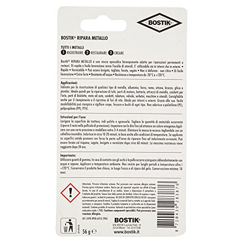 bostik-10910-ripara-metalli-stucco-epossidico-bicomponente-grigio-metallo-56-gr image 4