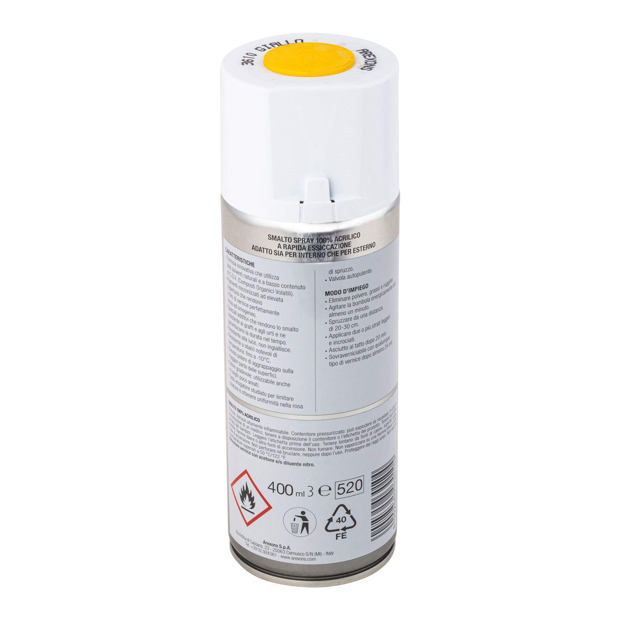 arexons-vernifer-smalto-100-acrilico-spray-giallo-400-ml image 2