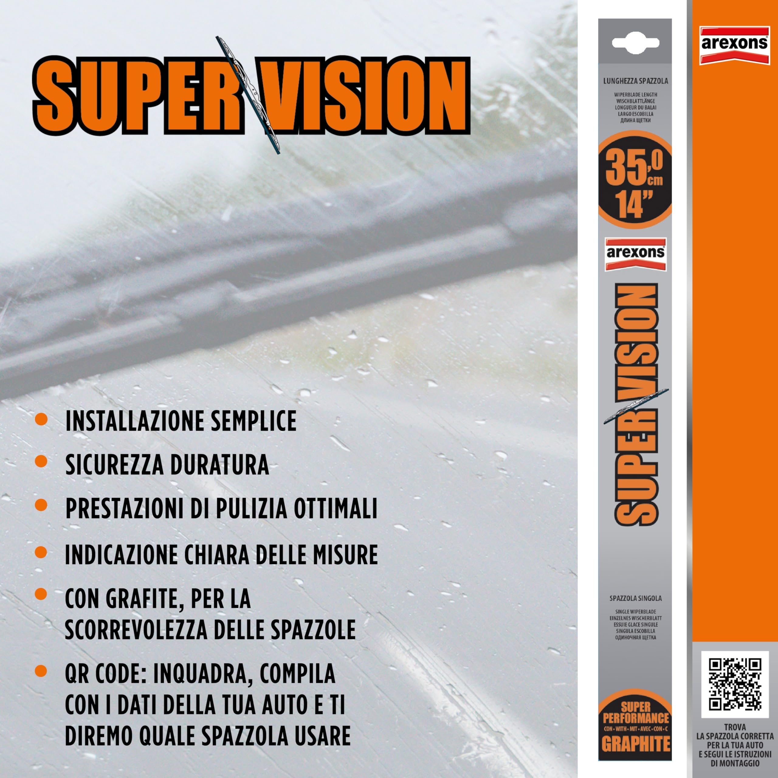 arexons-spazzola-super-vision-35-cm-tergicristallo-gommini-grafite image 3