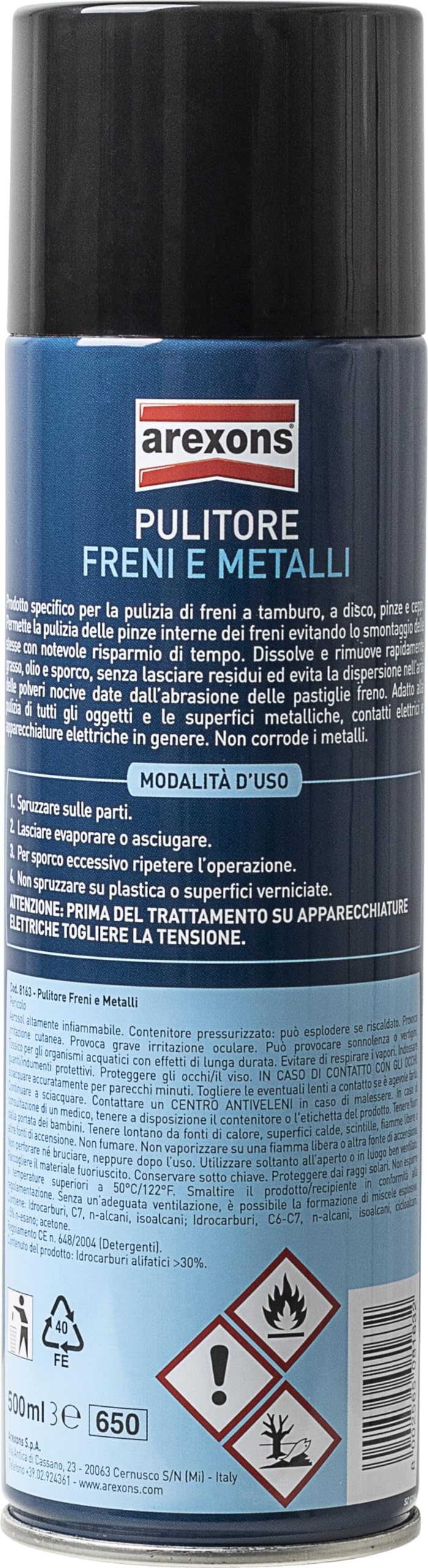 arexons-pulitore-freni-metalli-sgrassatore-spray-500-ml image 2