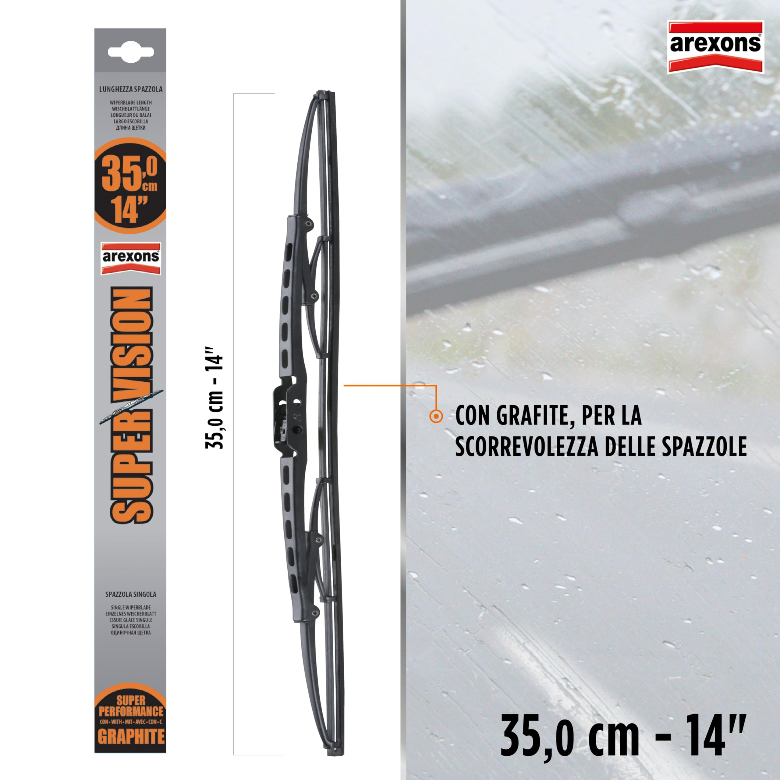 arexons-spazzola-super-vision-35-cm-tergicristallo-gommini-grafite image 2