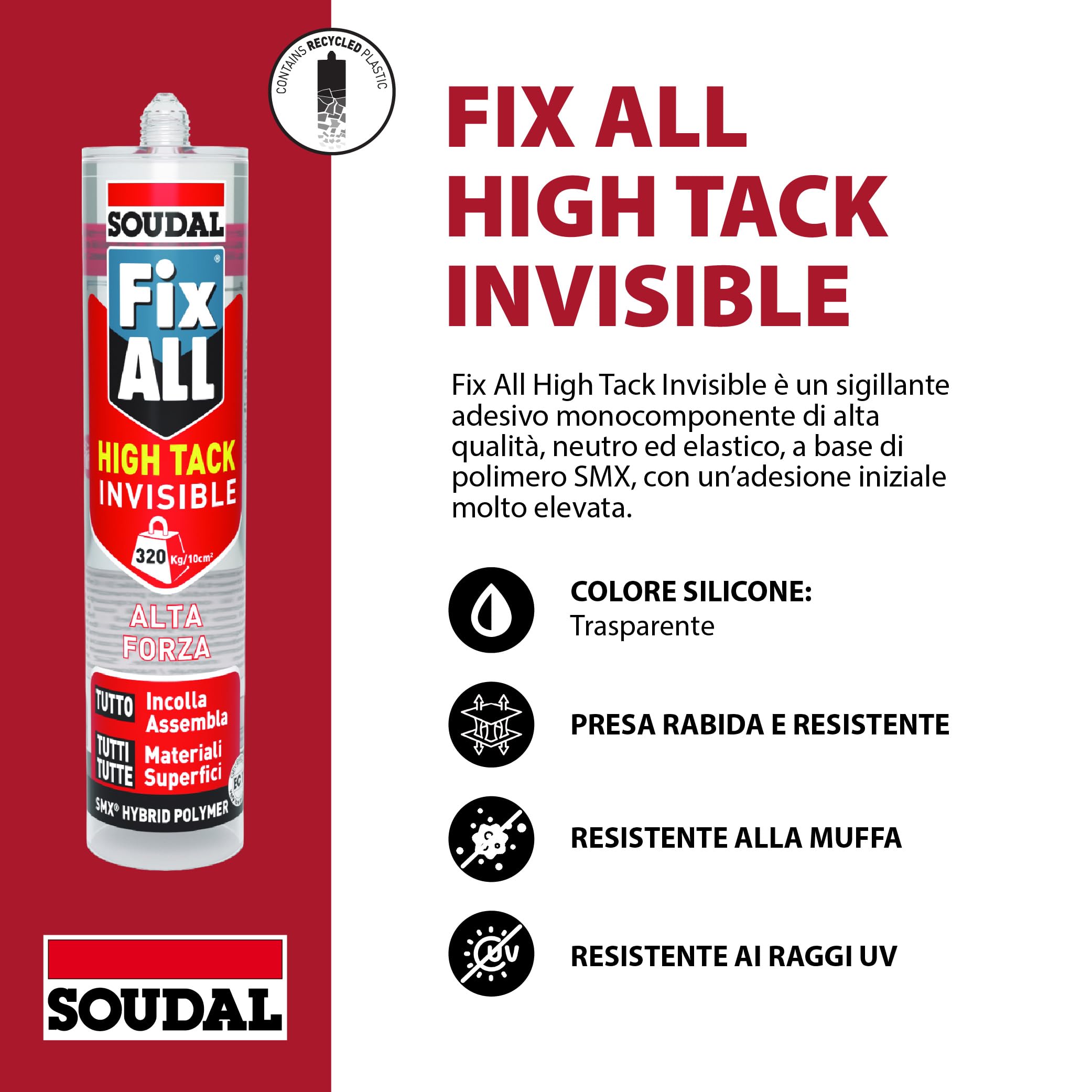 soudal-fix-all-high-tack-invisible-290ml-adesivo-sigillante-trasparente image 2