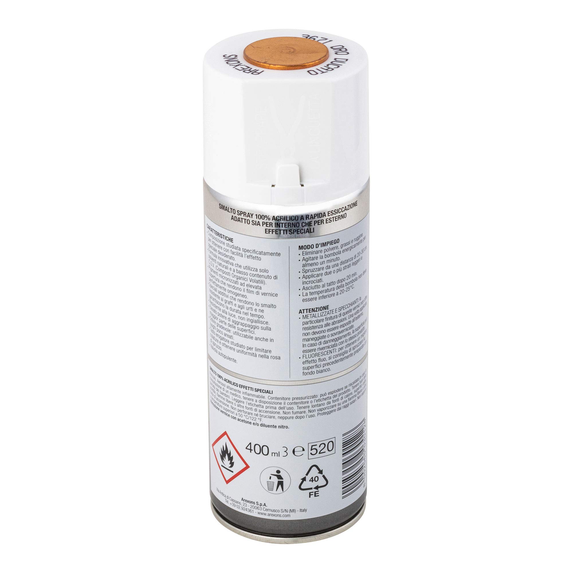 arexons-smalto-100-acrilico-effetti-speciali-metallizzante-oro-ducato-400-ml image 2