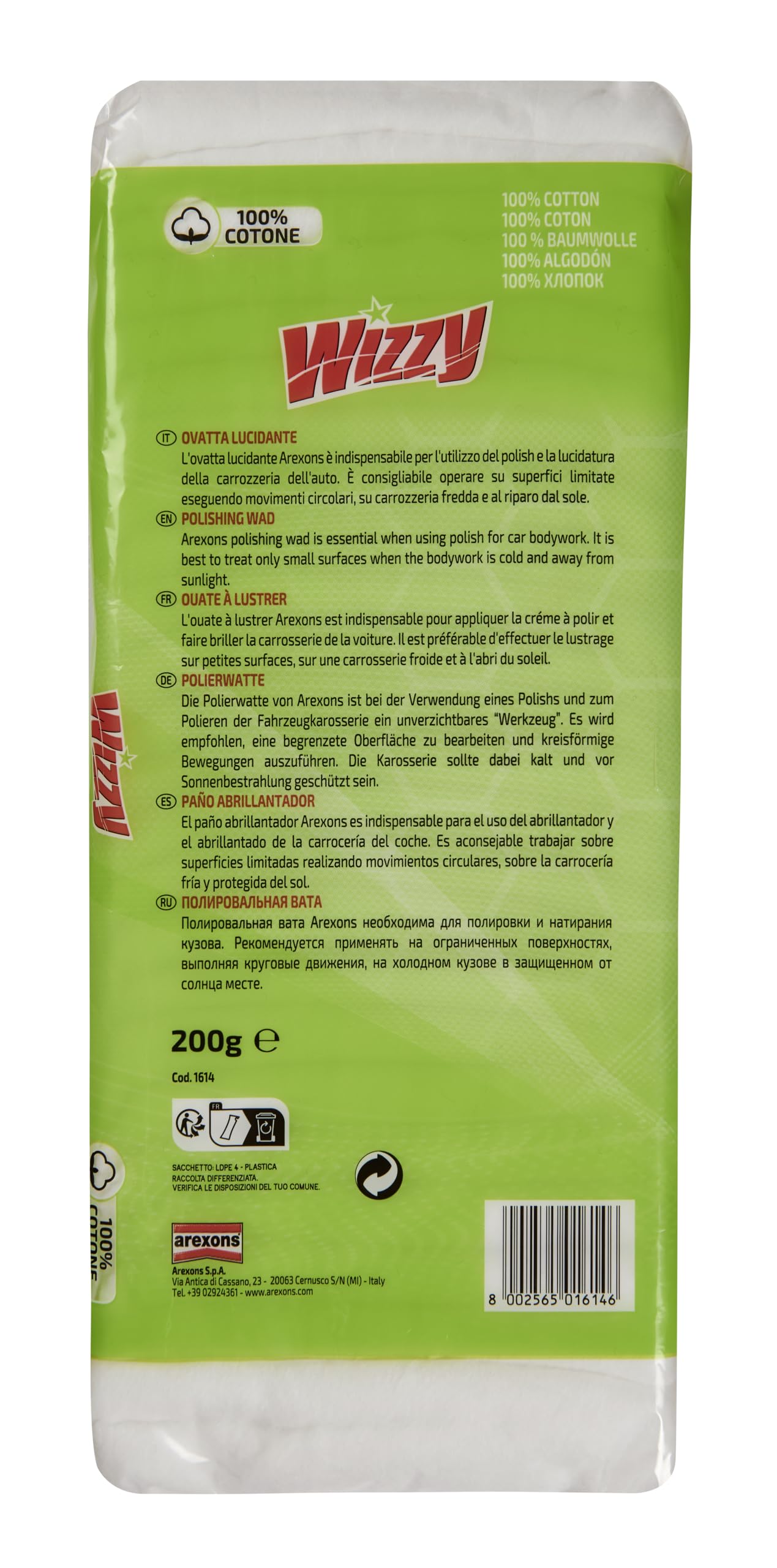 arexons-wizzy-ovatta-lucidante-cotone-idrofilo-auto-200-g image 2