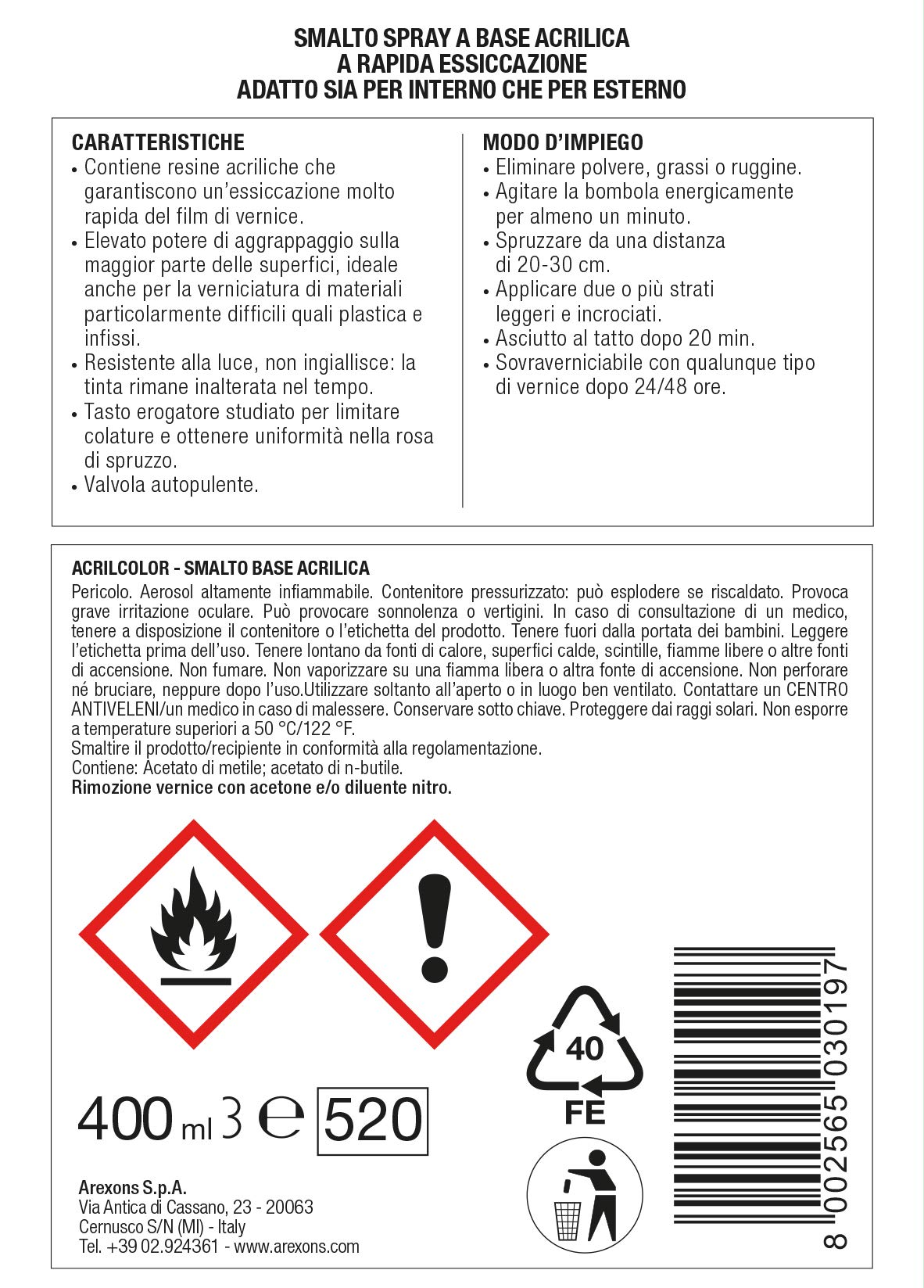 arexons-acrilcolor-ral-9003-bianco-segnale-spray-400-ml image 4