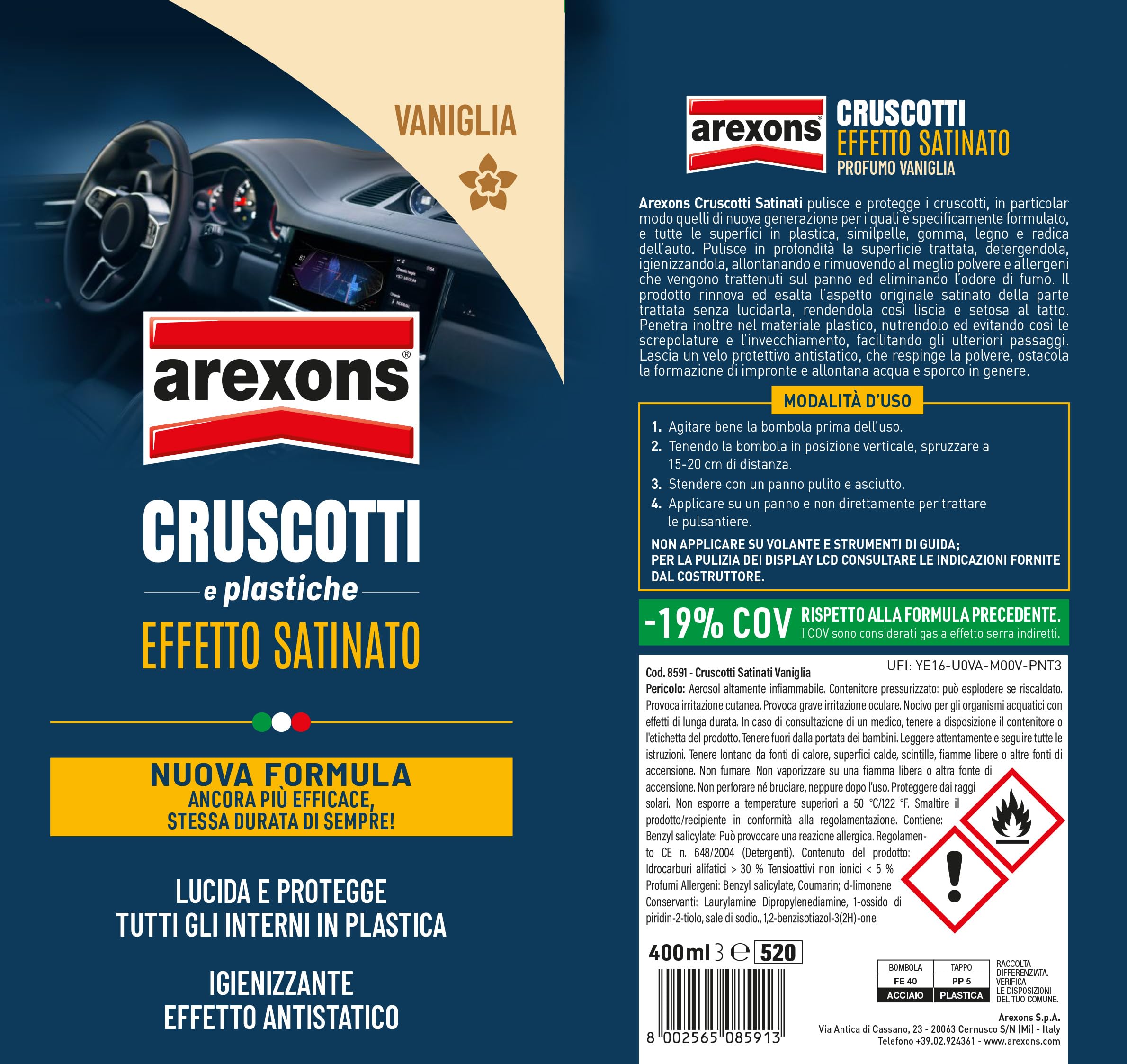 arexons-cruscotti-e-plastiche-effetto-satinato-vaniglia-400-ml image 2