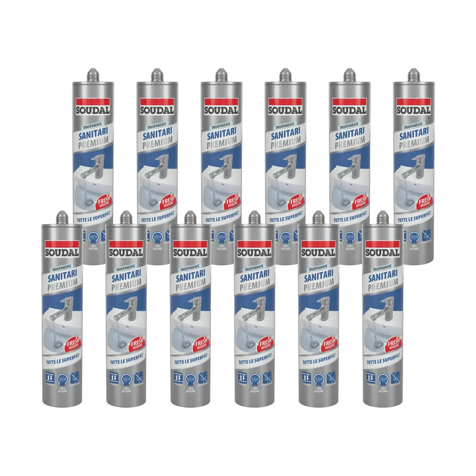 soudal-soudasil-silicone-sanitari-premium-12x300ml-trasparente image 1