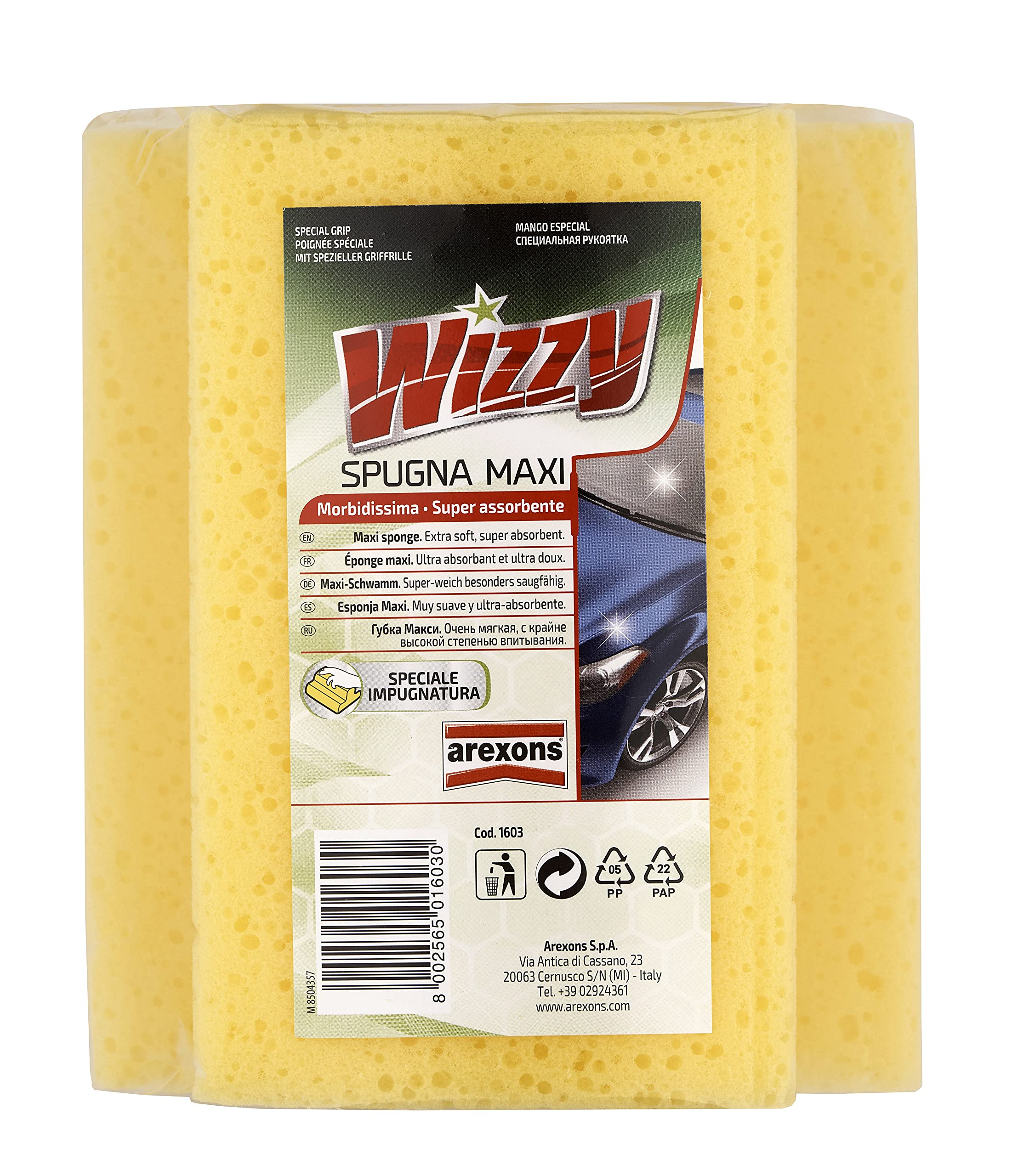 arexons-wizzy-spugna-lavaggio-auto-rettangolare-in-schiuma-di-poliuretano image 4