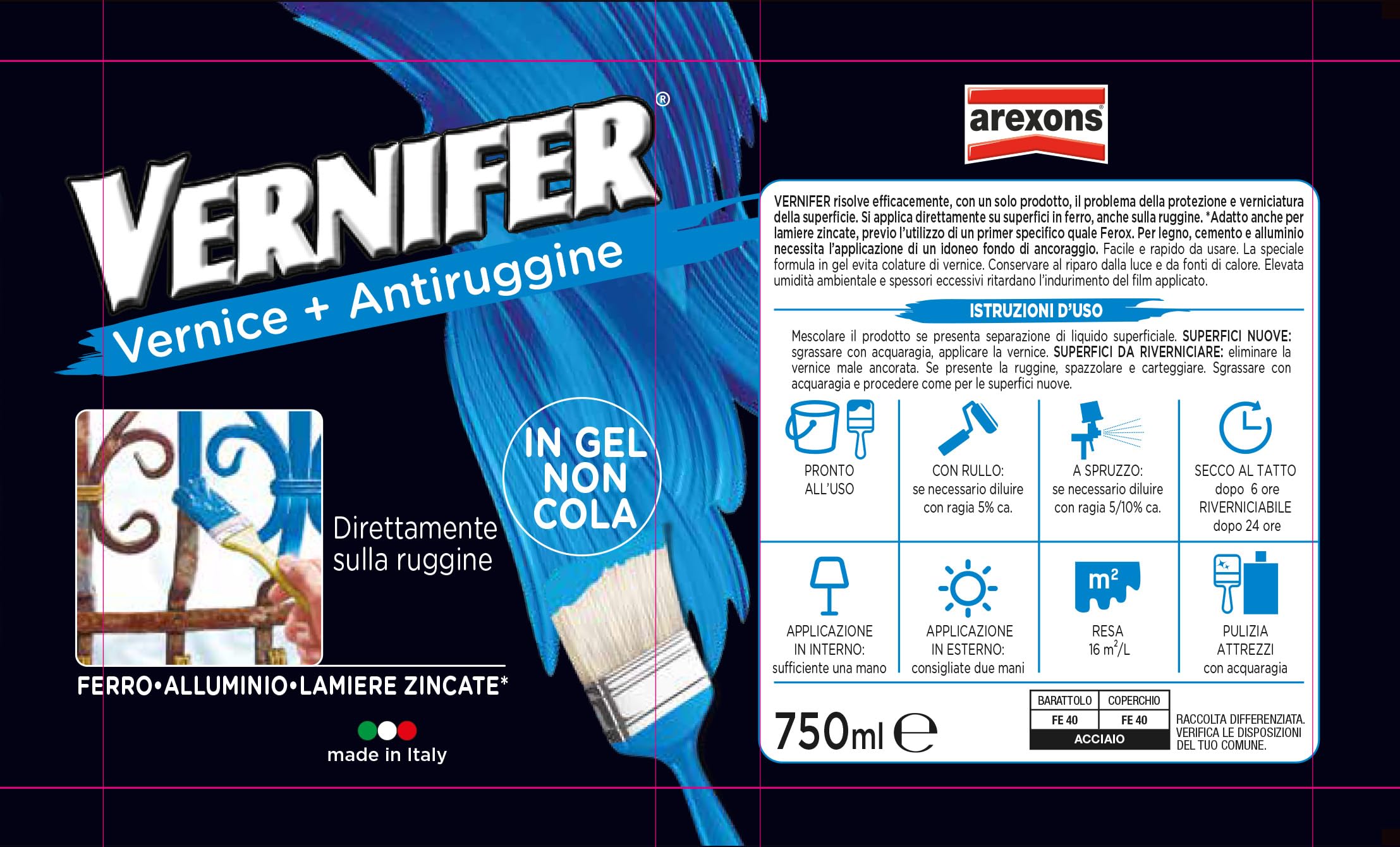 arexons-vernifer-vernice-grigio-artic-chiaro-satinato-750ml image 2